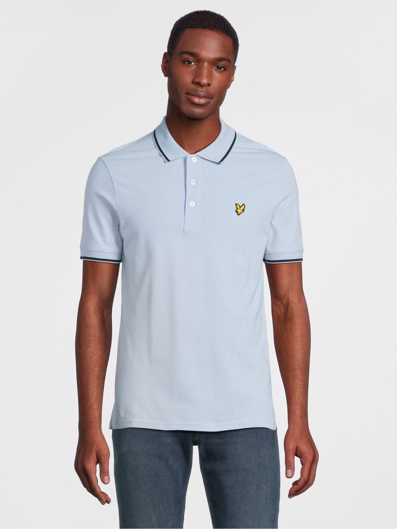 lyle-scott-lyle-amp-scott-tipped-regular-fit-polo-shirt-light-bluefront