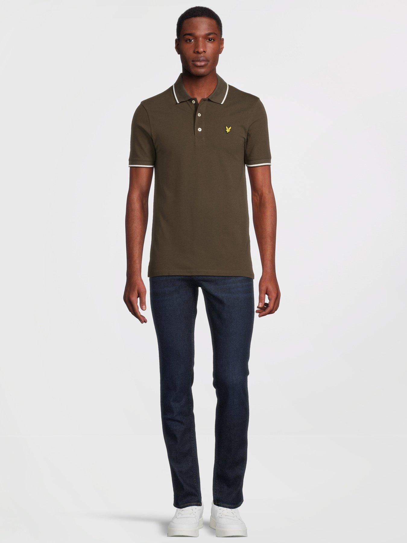 lyle-scott-lyle-amp-scott-tipped-regular-fit-polo-shirt-khakiback