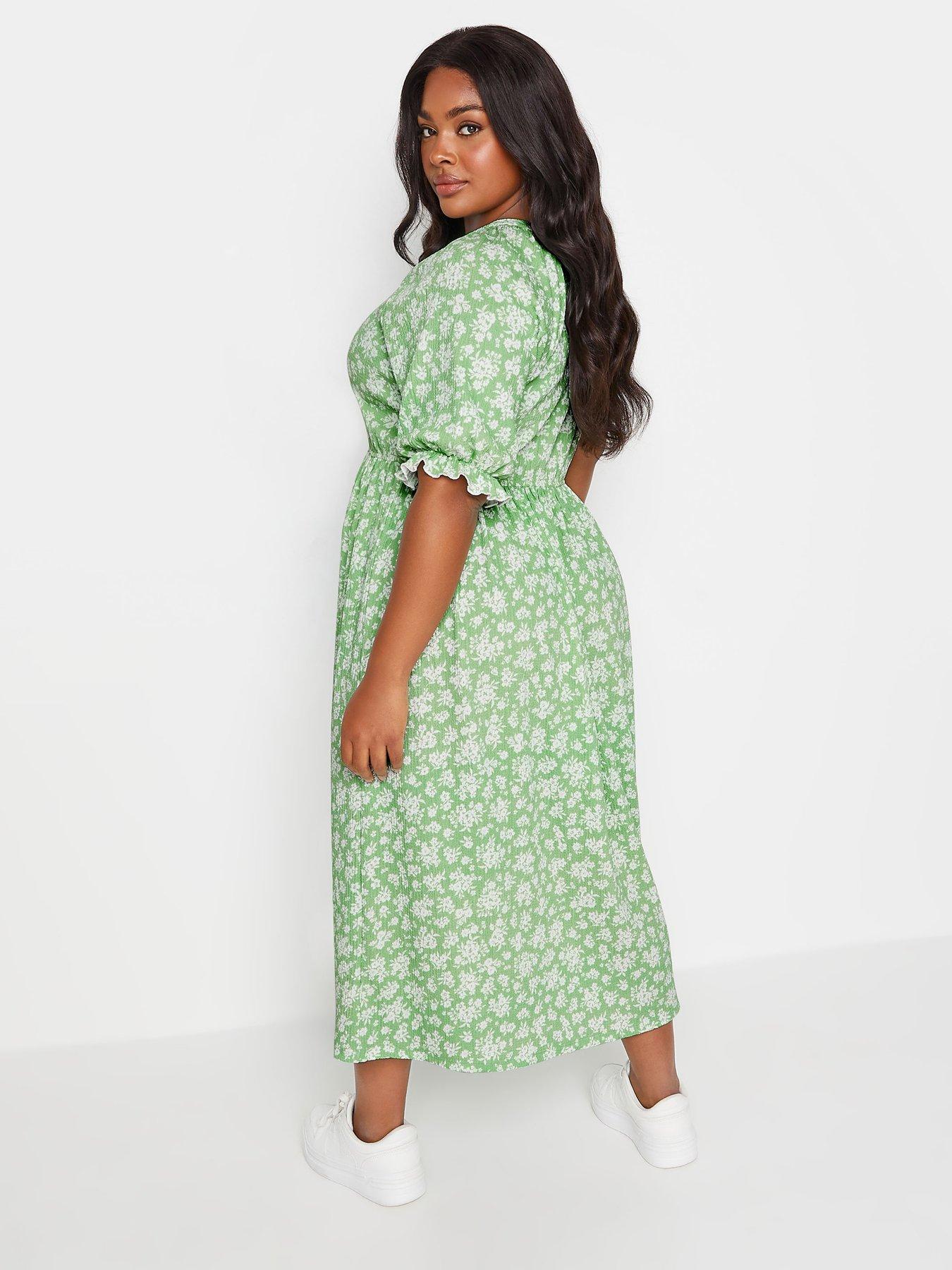 yours-curve-raglan-prairie-dress-green-silhouette-greenstillFront