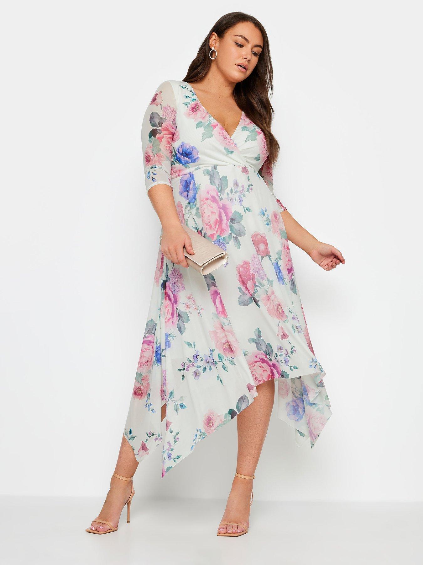 yours-curve-floral-mesh-wrap-hanky-hem-dress-whiteback