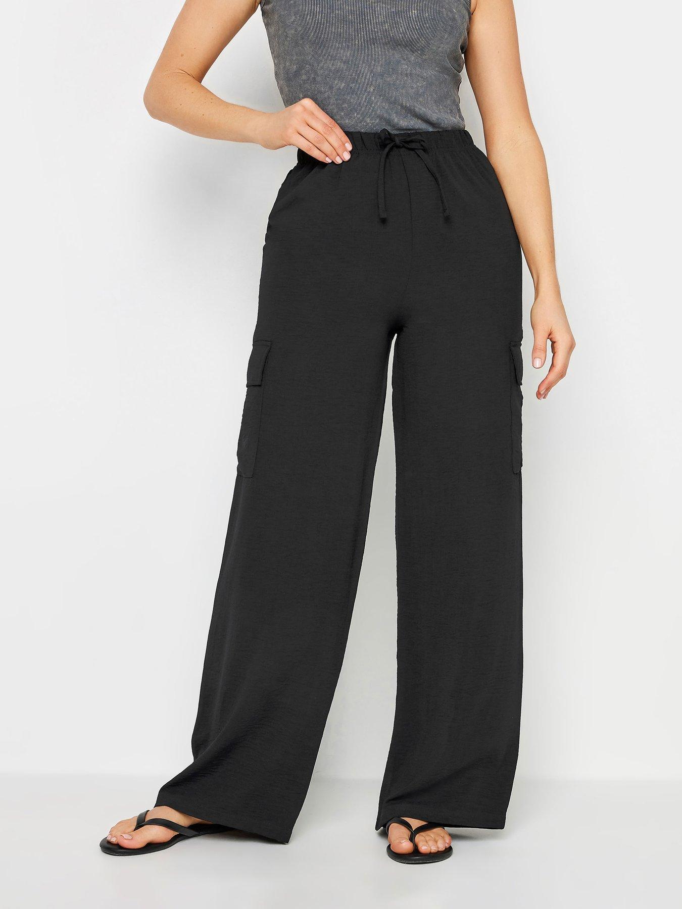 long-tall-sally-tall-black-crepe-cargo-wide-leg-trousers