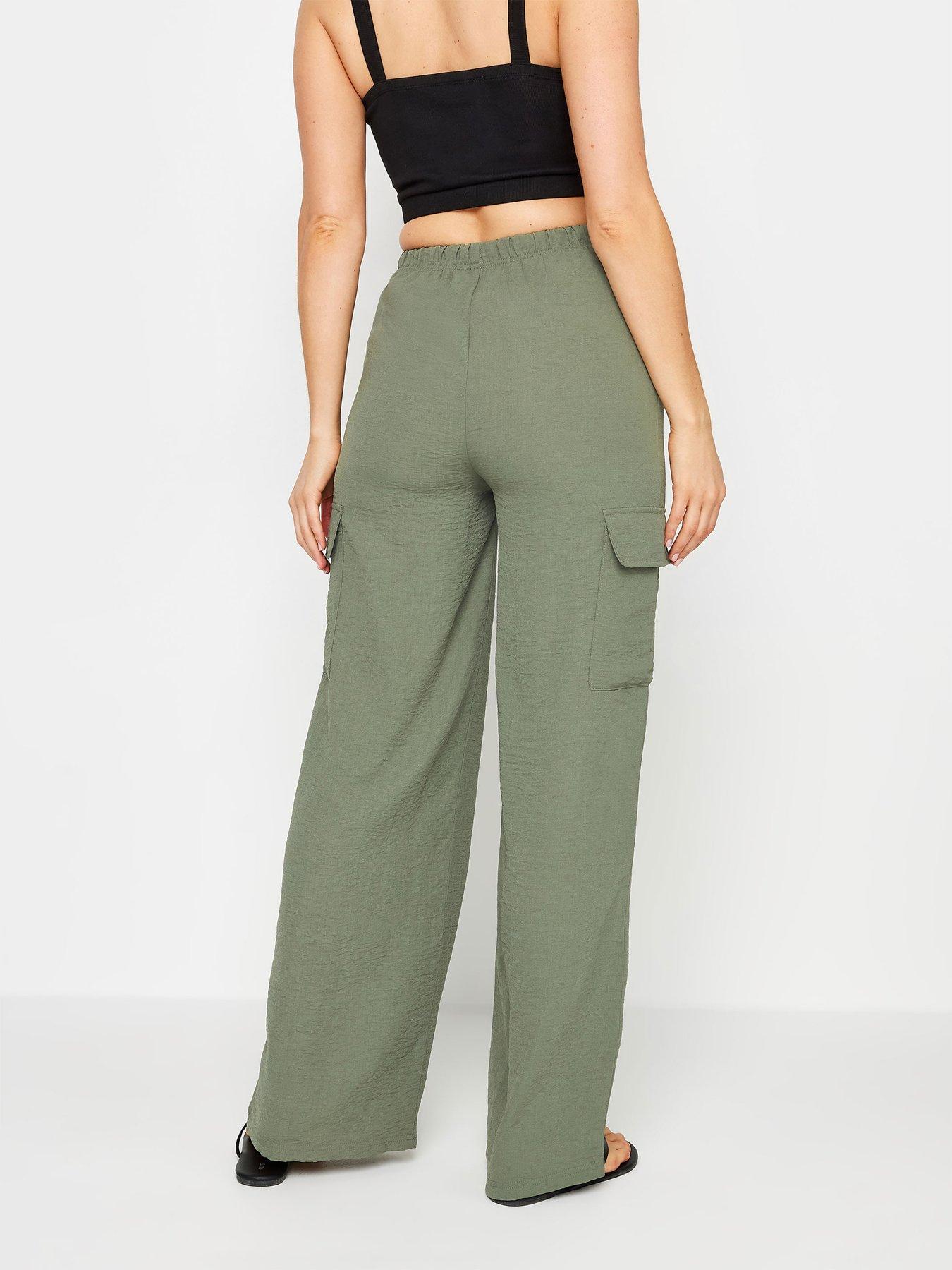 long-tall-sally-tall-khaki-crepe-cargo-wide-leg-trousersstillFront