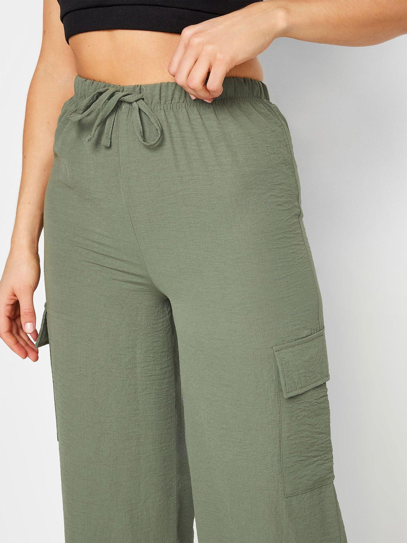 long-tall-sally-tall-khaki-crepe-cargo-wide-leg-trousersoutfit