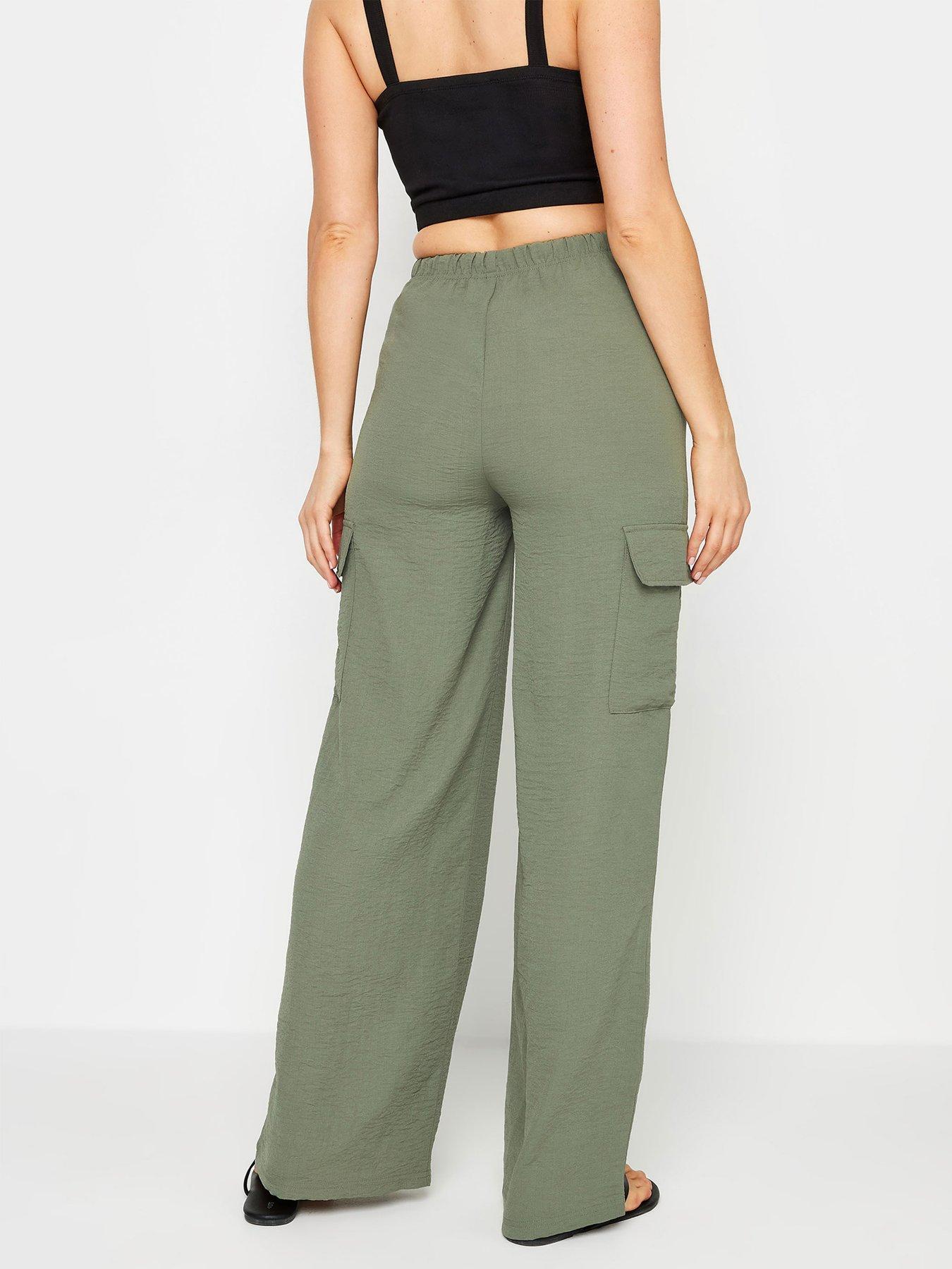 long-tall-sally-khaki-crepe-cargo-wide-leg-trousersstillFront