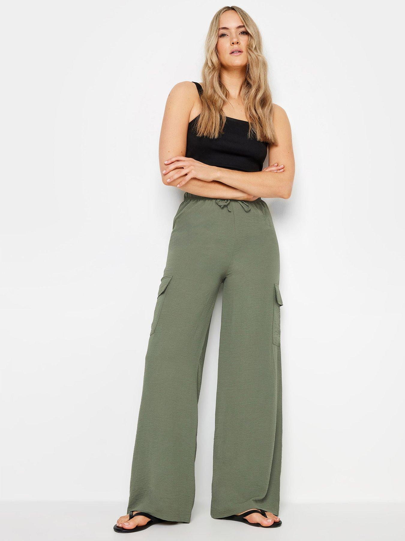 long-tall-sally-khaki-crepe-cargo-wide-leg-trousersback