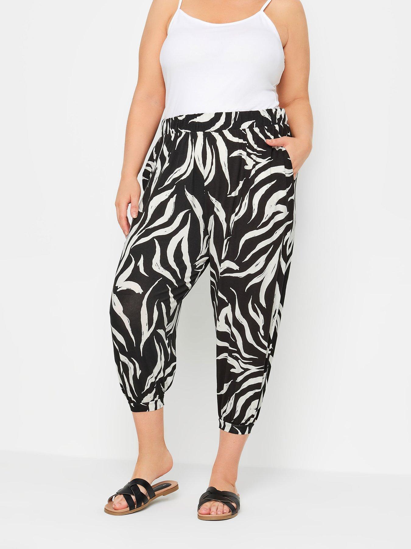 yours-curve-zebra-cropped-jersey-harem-jogger