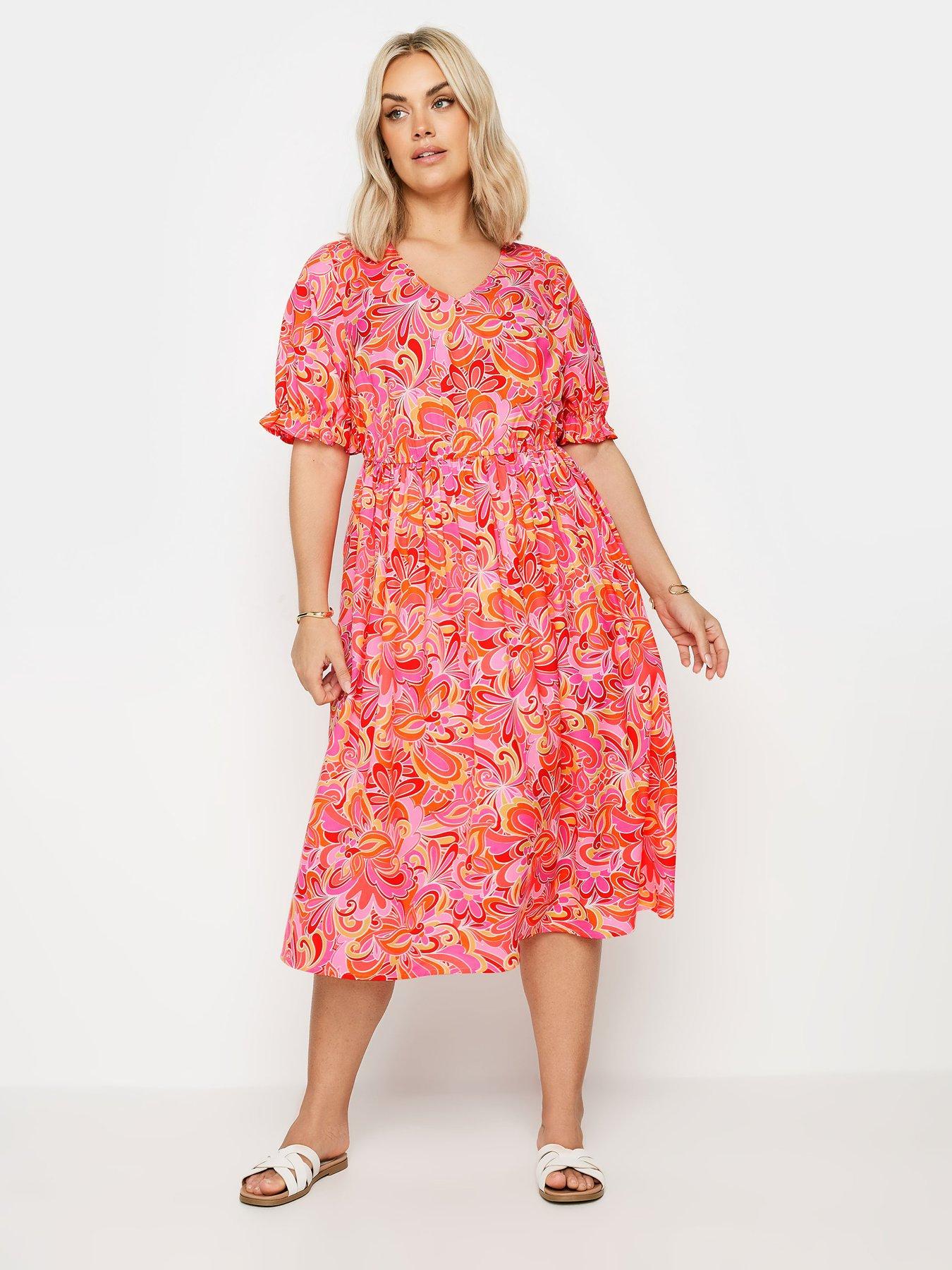 yours-curve-abstract-v-neck-midaxi-dress-pinkback