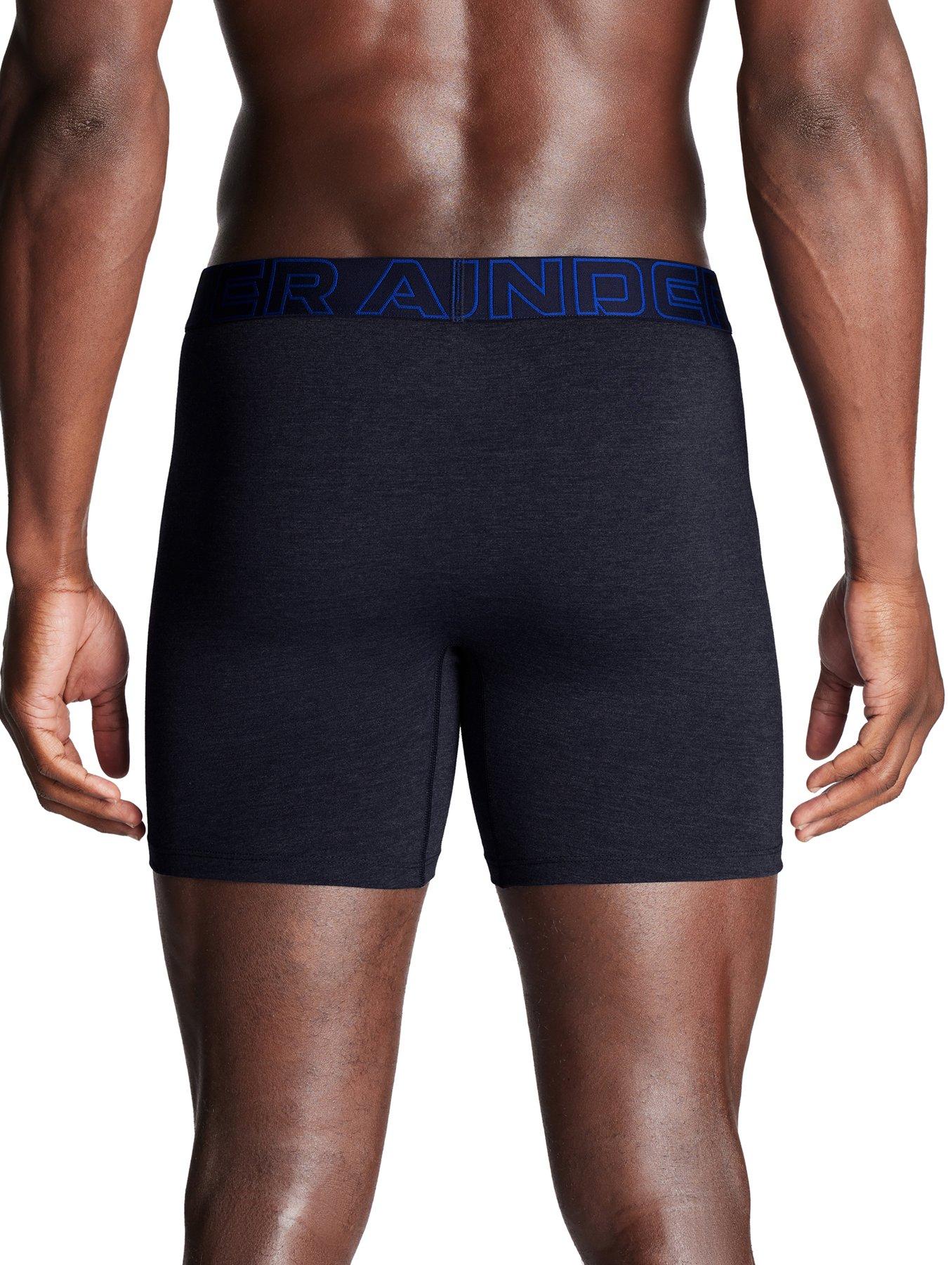 Image 3 of 3 of UNDER ARMOUR 3 Pack of&nbsp;Men's&nbsp;6 Inch Performance Cotton Solid Boxers&nbsp;- Blue/Grey/Navy