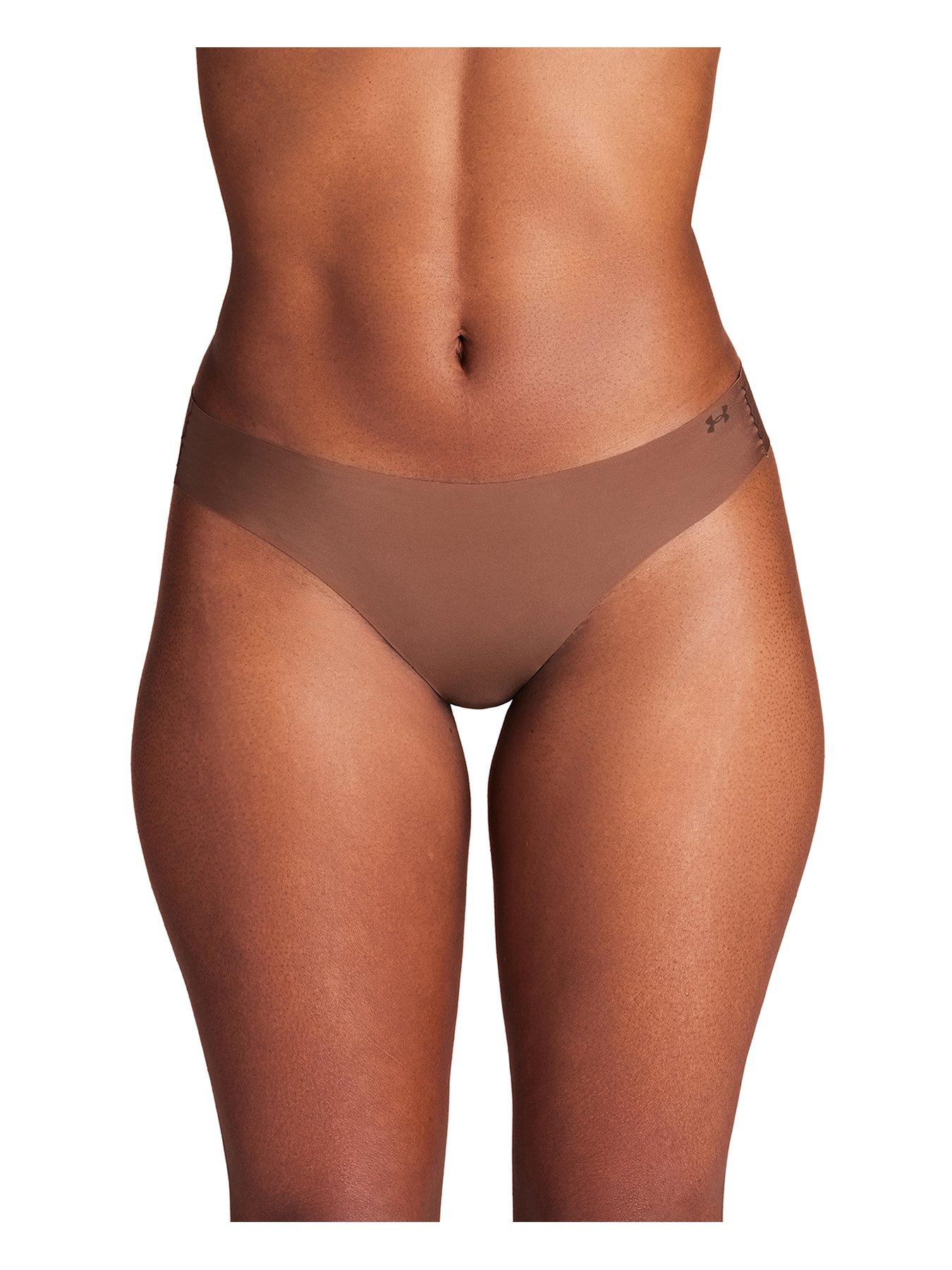 under-armour-womens-pure-stretch-no-show-3pk-solid-colour-thong-brownstillFront