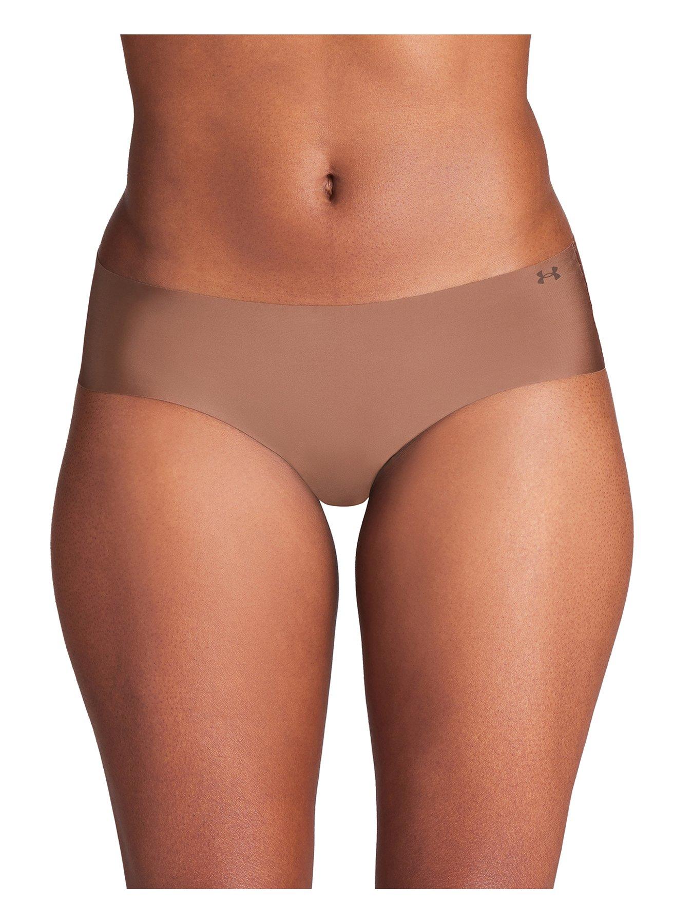 under-armour-womens-pure-stretch-no-show-3pk-solid-colour-hipsters-brownstillFront