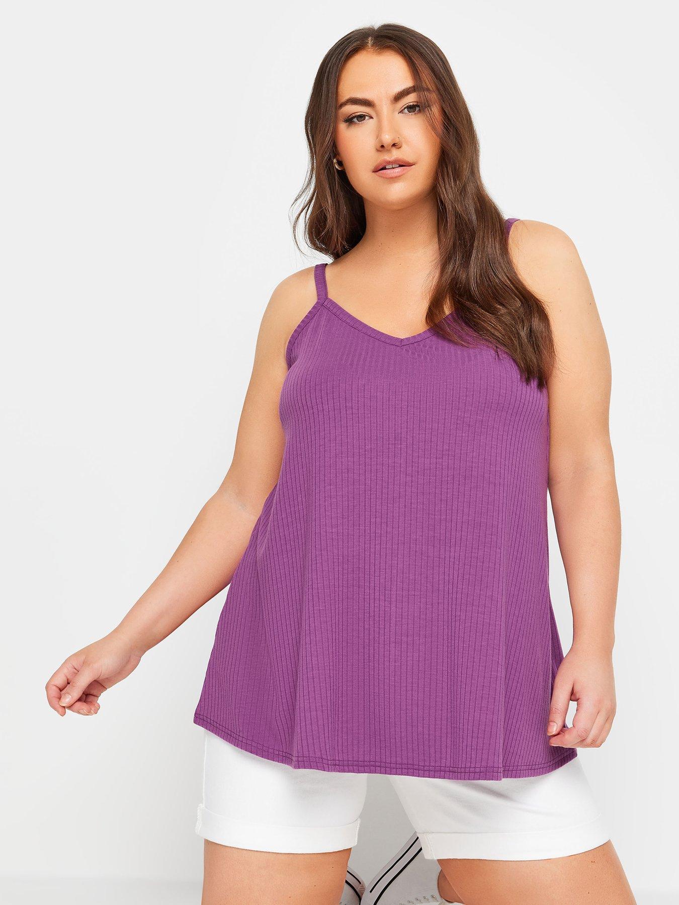 yours-curve-rib-cami-purple-orchid