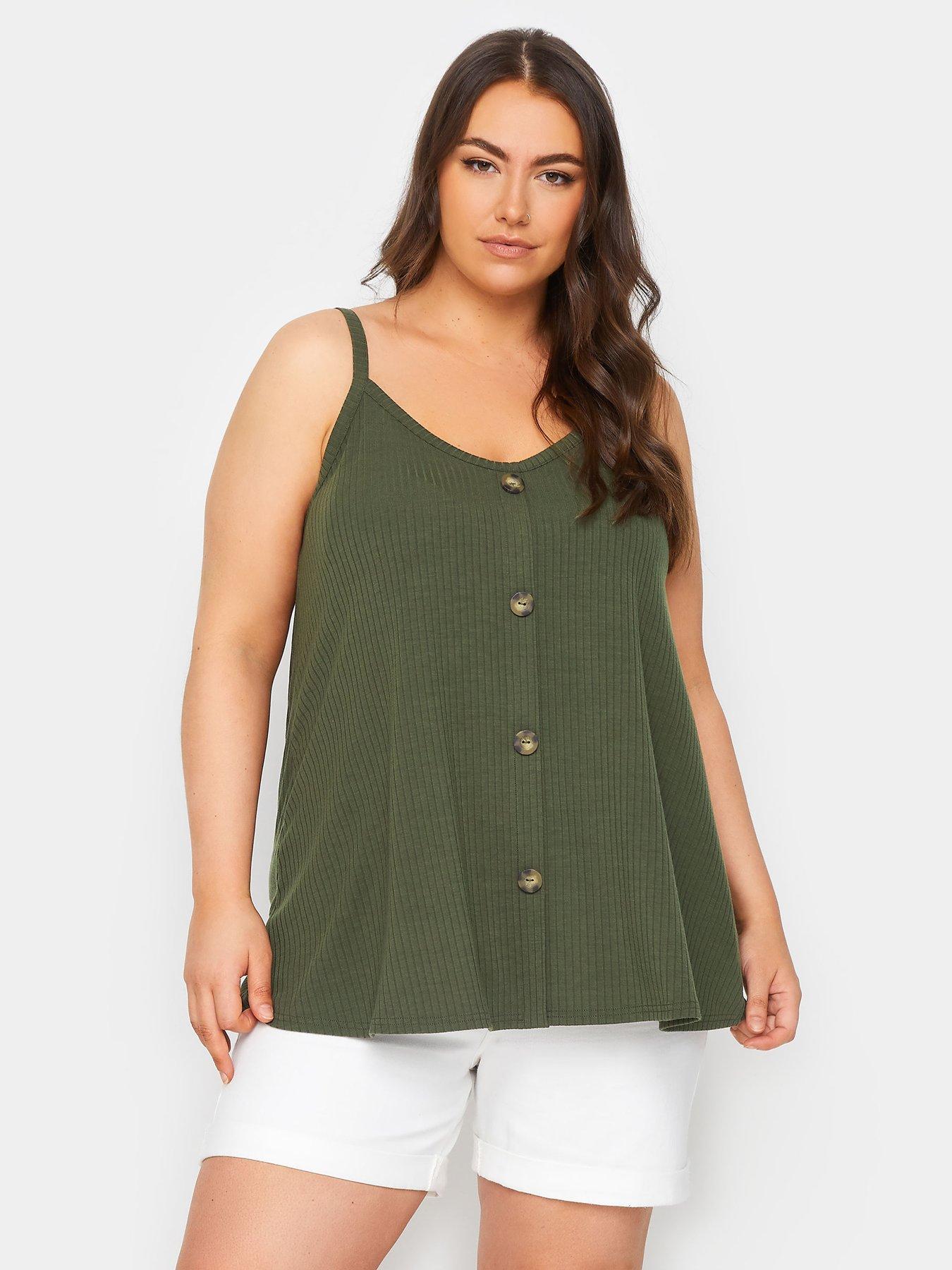 yours-curve-rib-cami-button-front-hot-house-khaki