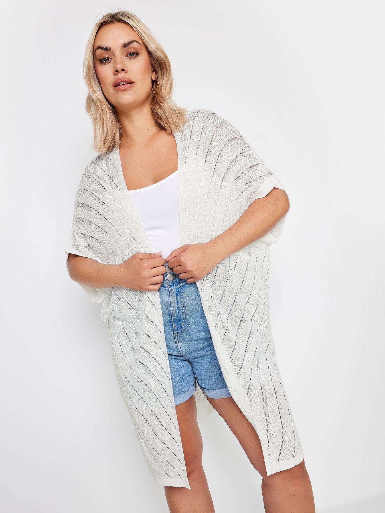 yours-curve-cocoon-cardi-chevron-stripe-white