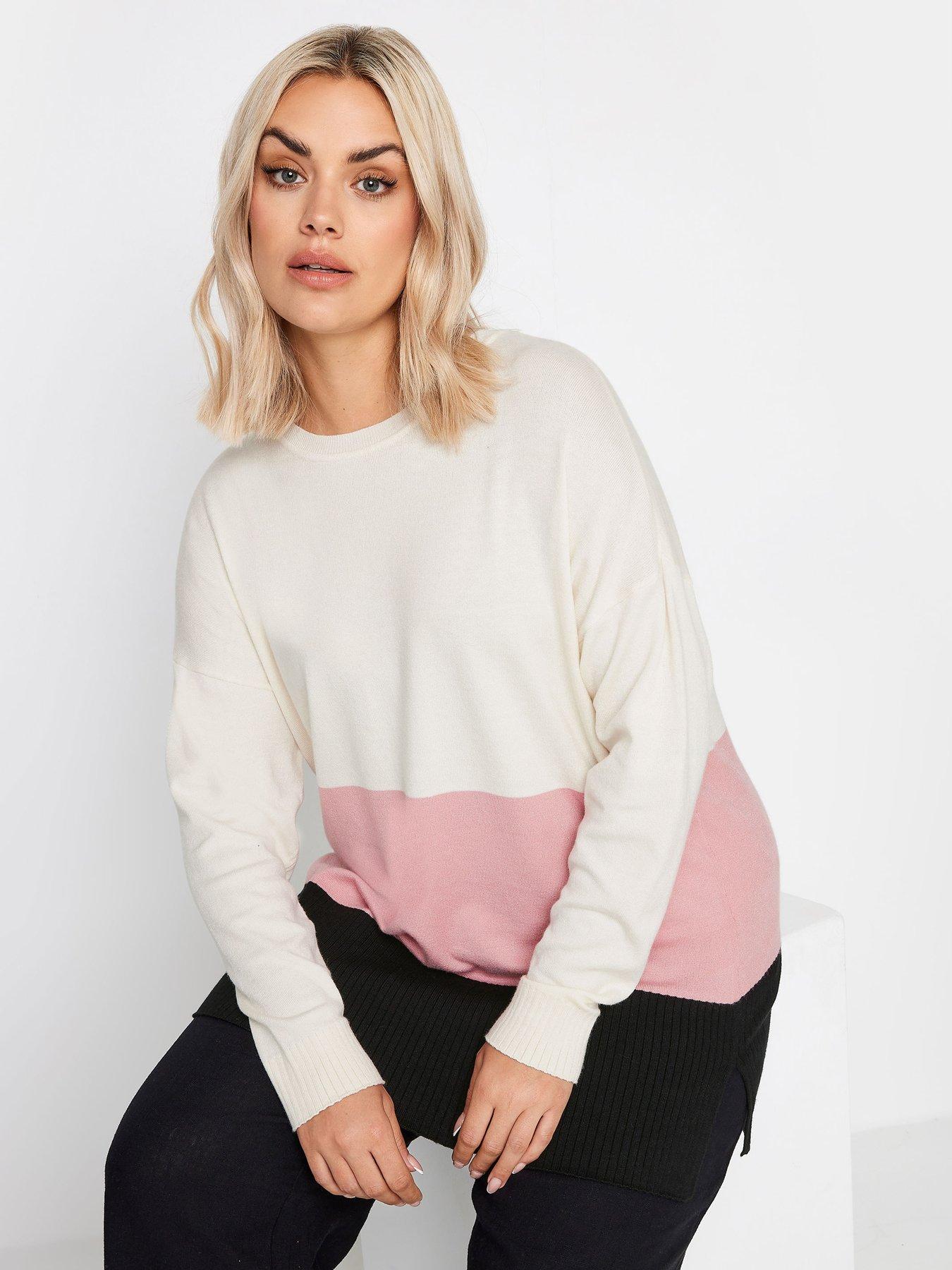 yours-curve-colourblock-jumper-blackfront