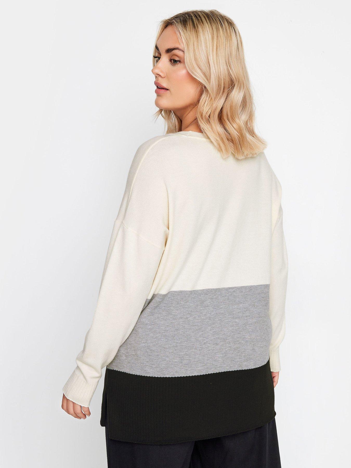 yours-curve-colourblock-jumper-ivorystillFront