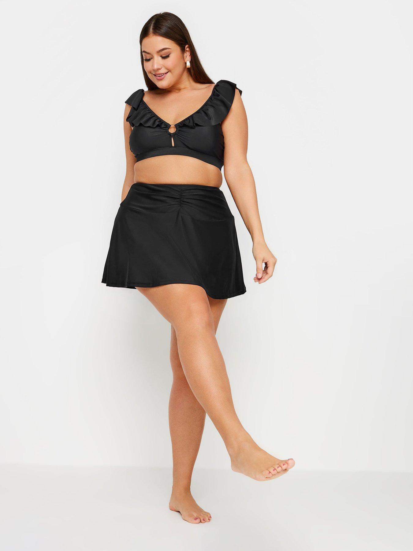 yours-curve-ruched-front-swim-skirt-blackback