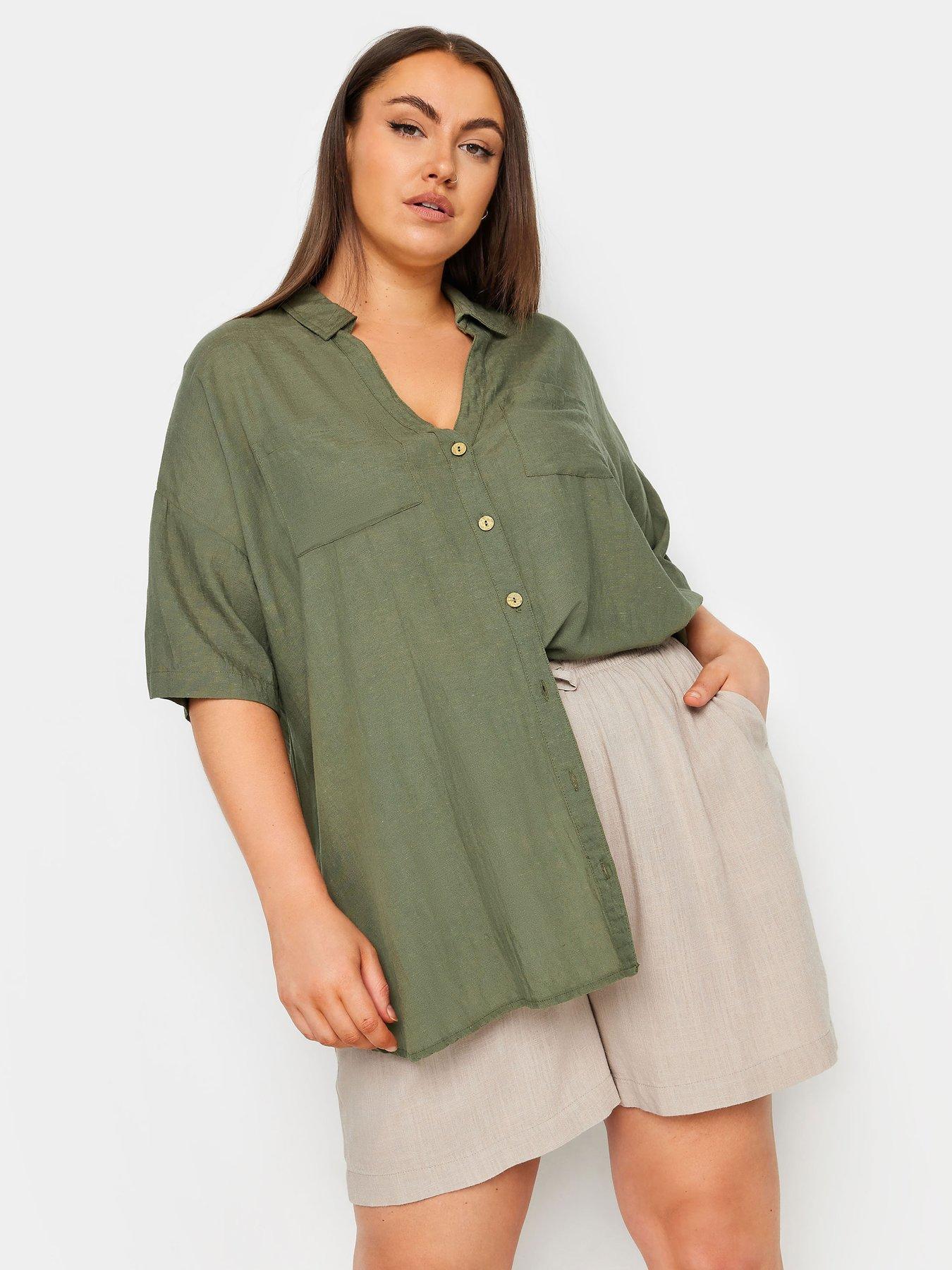 yours-curve-washed-desert-shirt-green