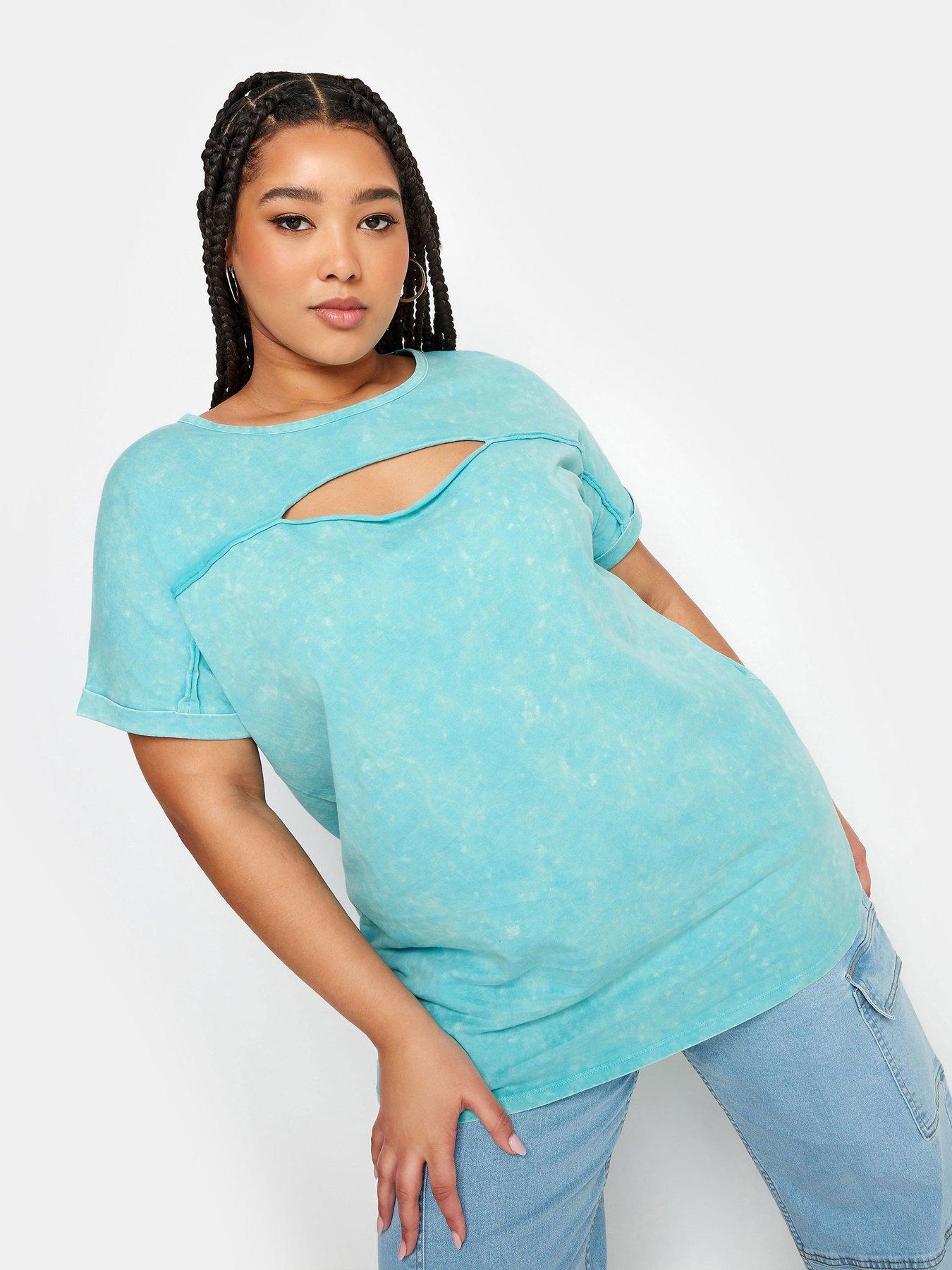 yours-curve-cut-out-t-shirt-acid-aqua