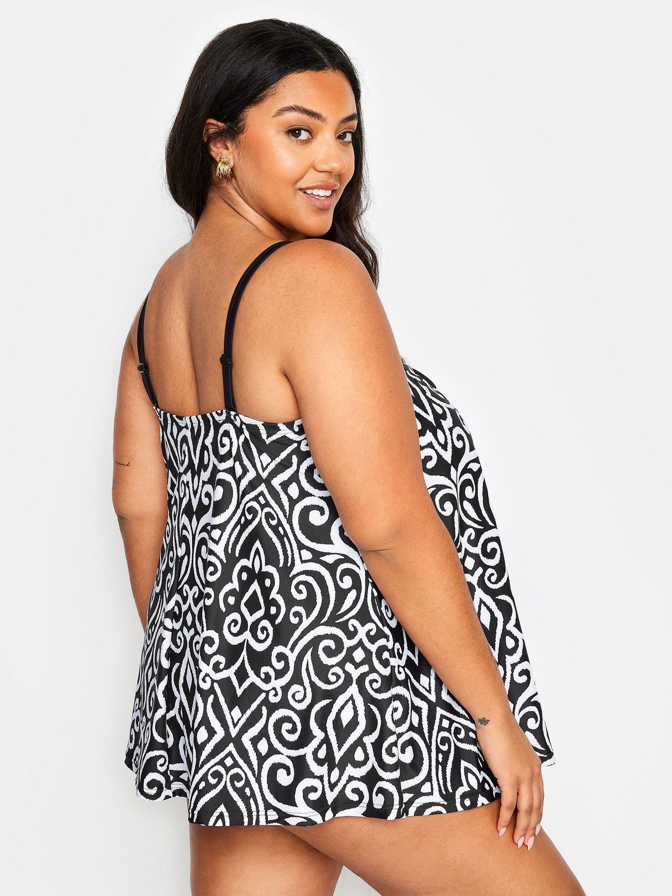 yours-curve-monotone-woodblock-a-line-tankini-blackstillFront