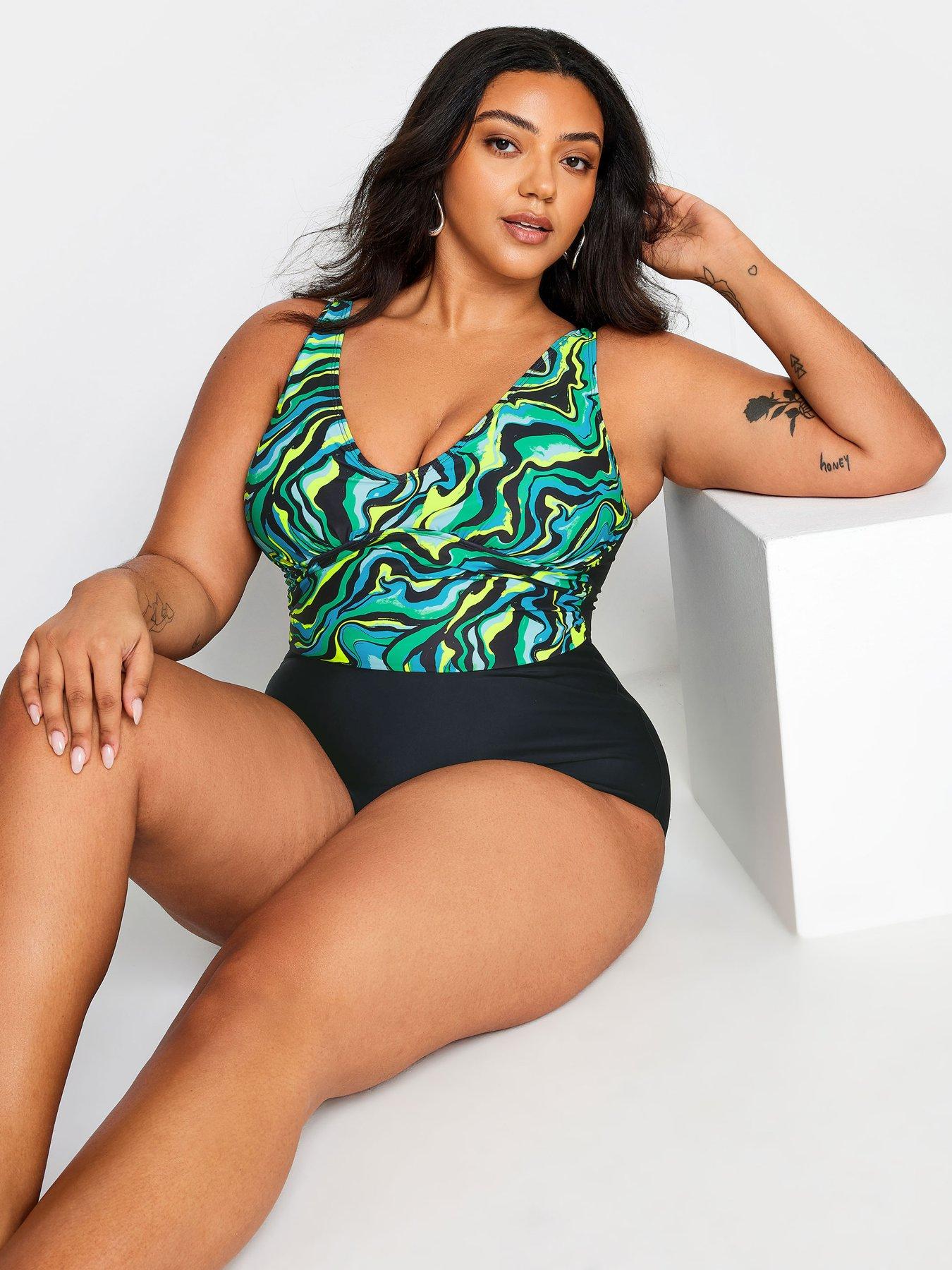 yours-curve-zebra-contrast-plunge-swimsuit