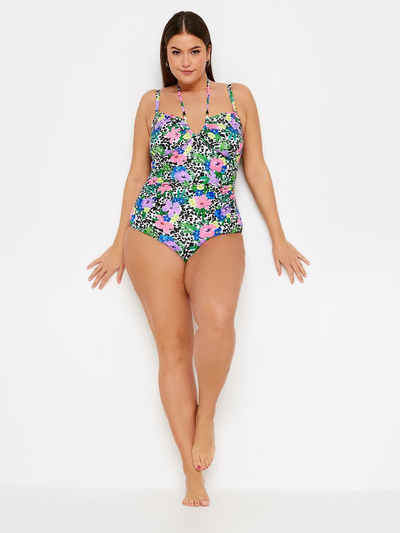 yours-curve-animal-floral-halter-swimsuitback