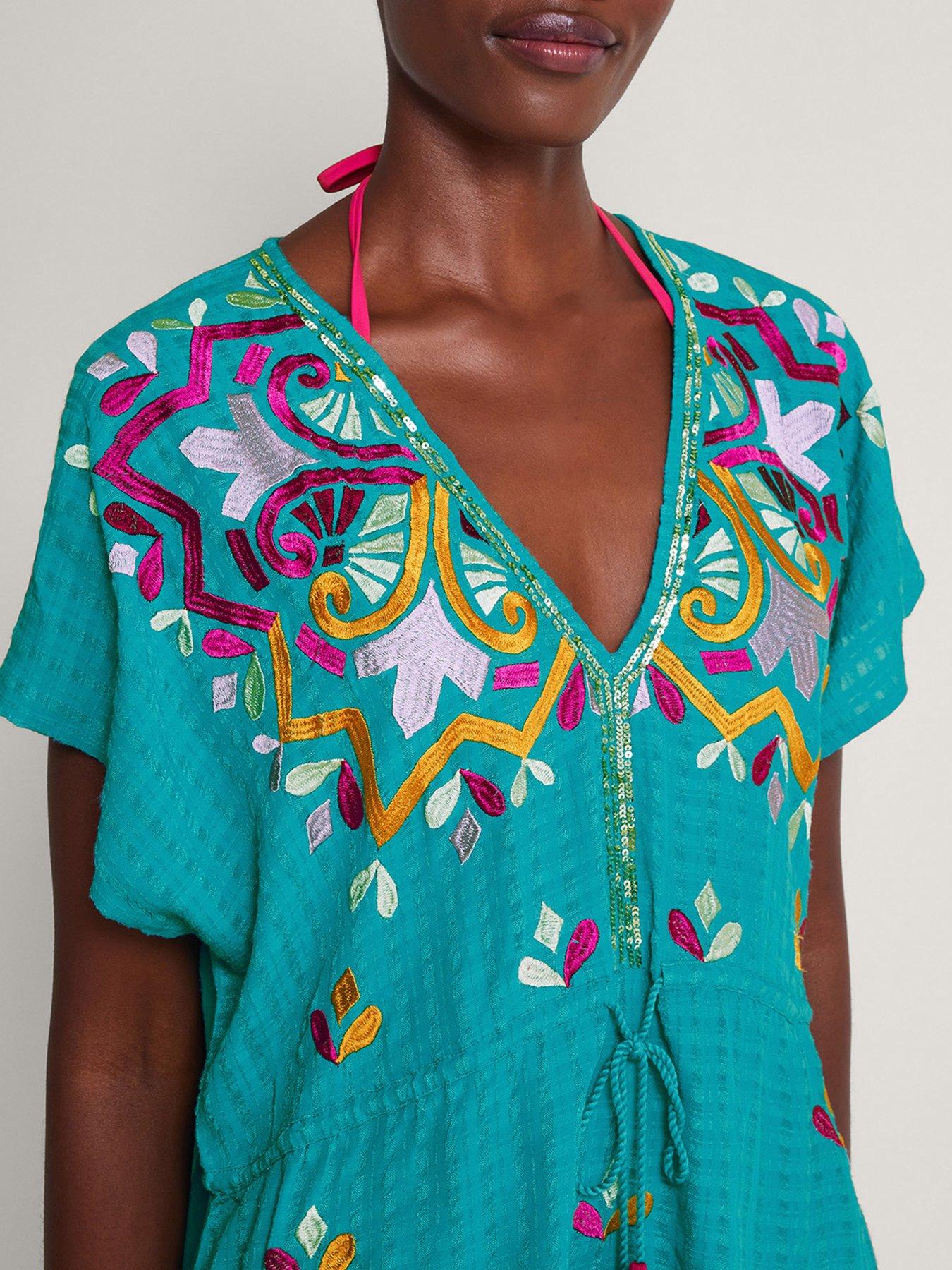 monsoon-bonita-embellished-kaftan-bluedetail