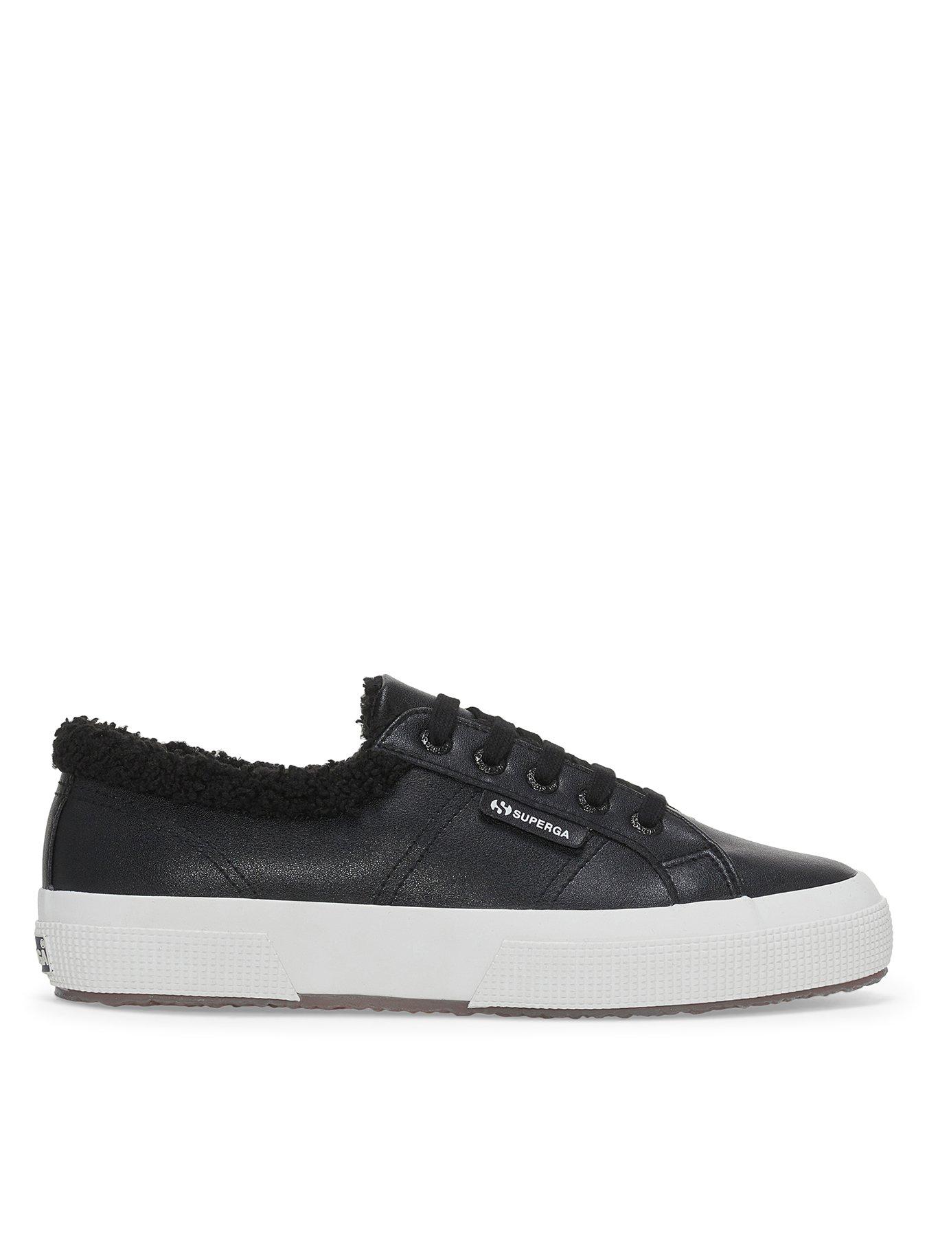 superga-2750-vegan-faux-leather-fur-plimsolls-black