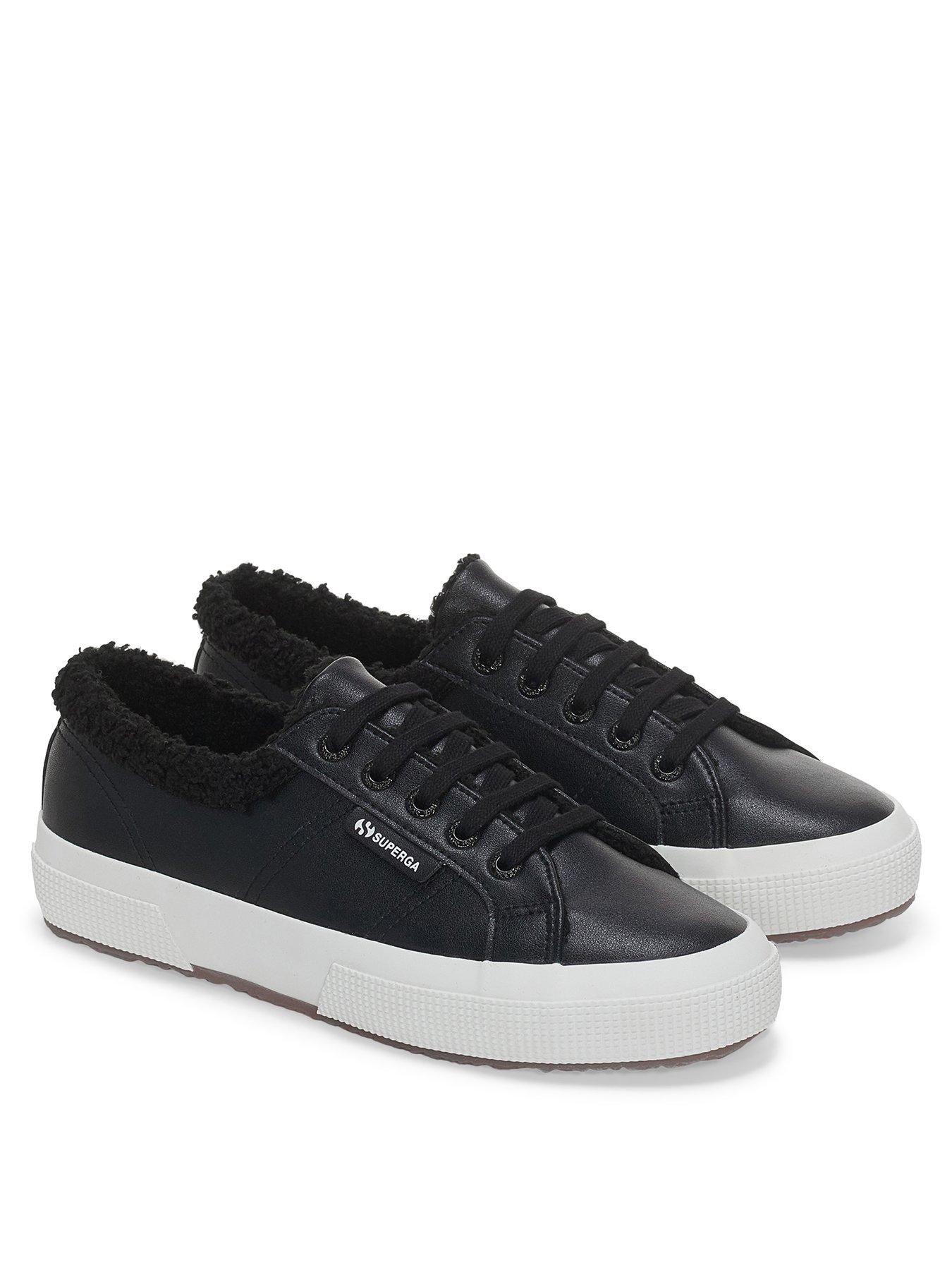 superga-2750-vegan-faux-leather-fur-plimsolls-blackstillFront