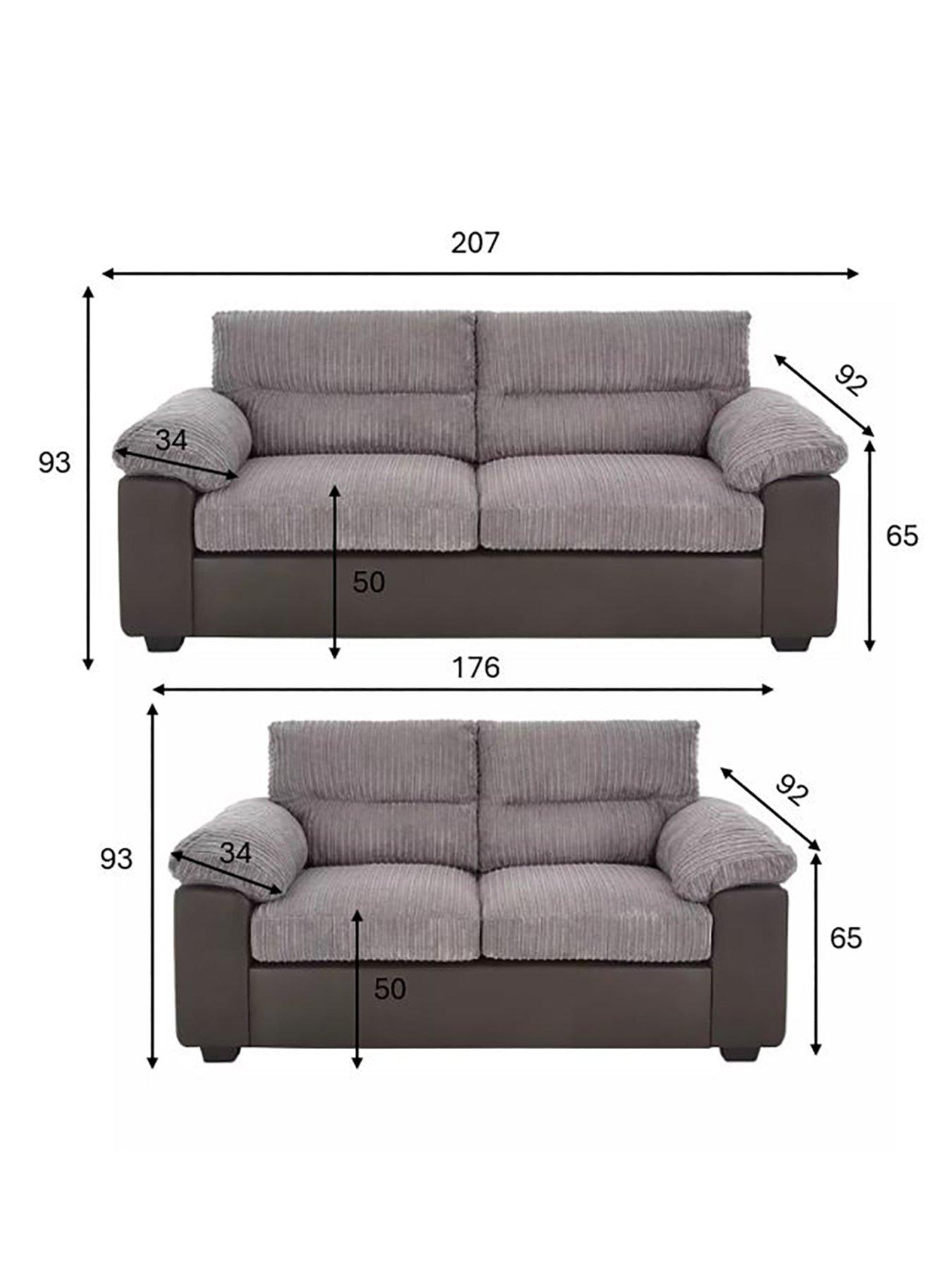 Image 5 of 6 of The Very Collection Armstrong 3 + 2 Seater&nbsp;Sofa Set (Buy &amp; SAVE!) - Grey