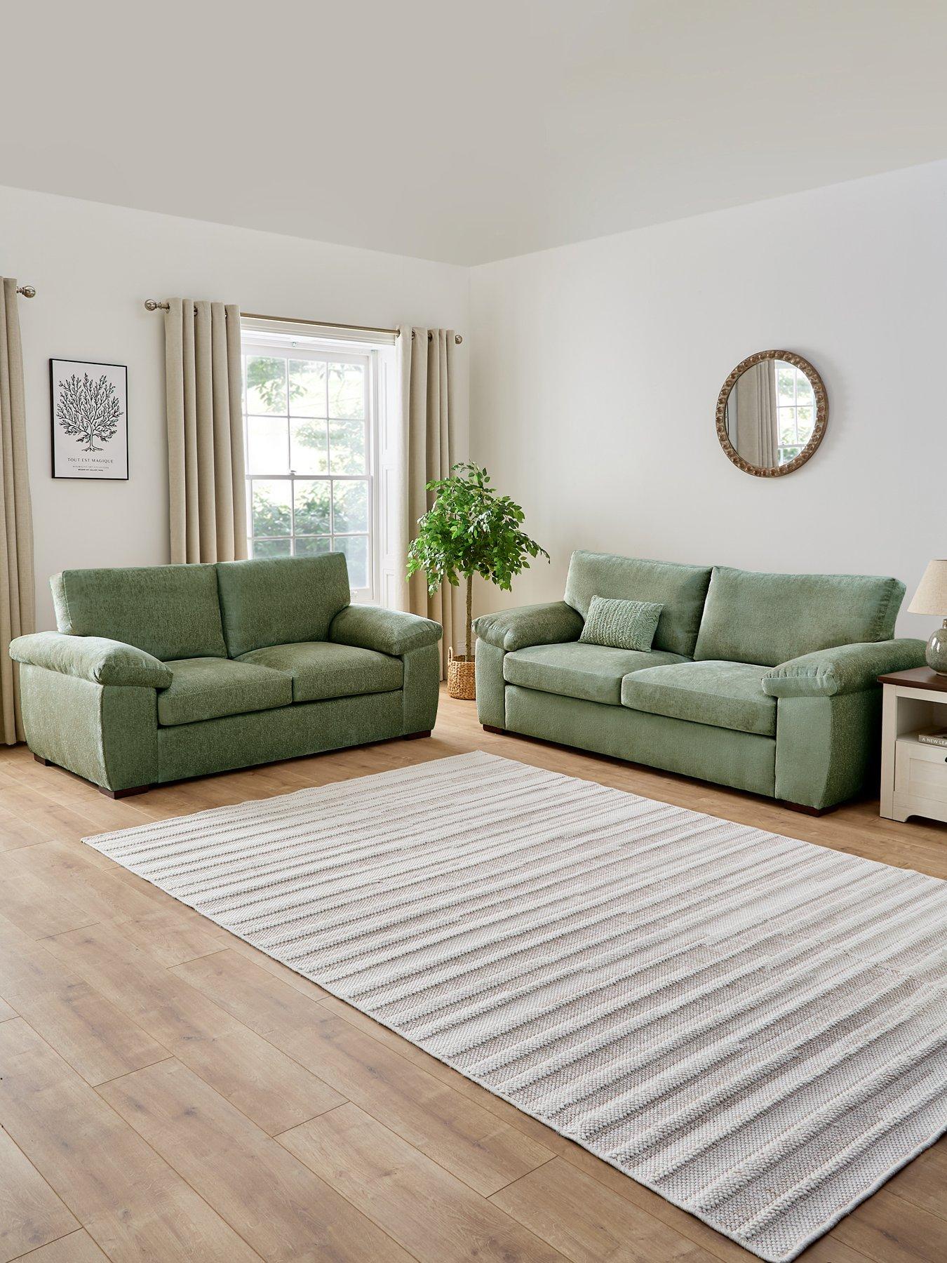 The Very Collection Salerno Standard Back Fabric 3 + 2 Seater Sofa Set (Buy  &  SAVE!) – Olive Green - FSC® Certified