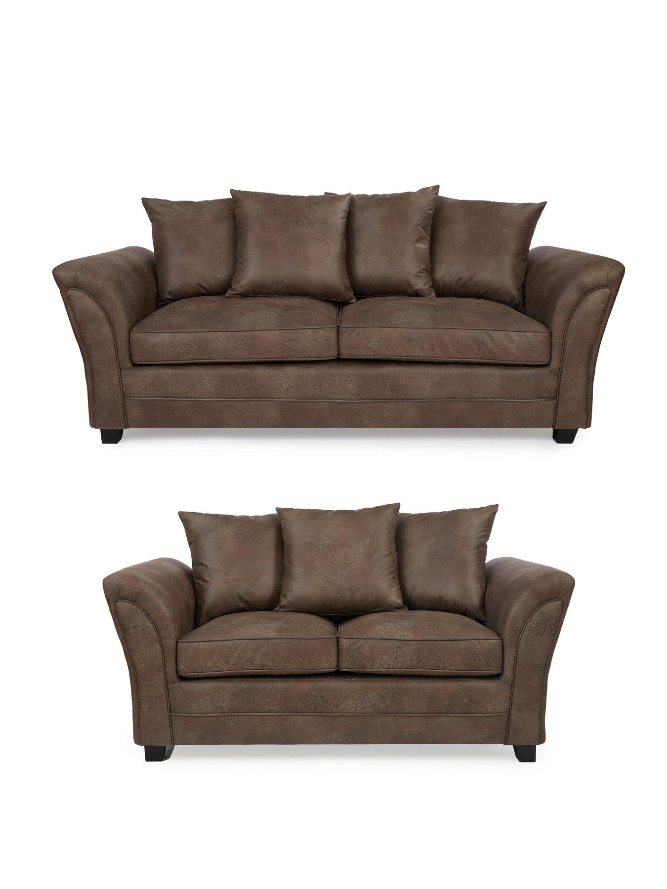 The Very Collection Dury Leather Look 3 + 2 Seater Sofa Set (Buy  &  SAVE!) - FSC® Certified