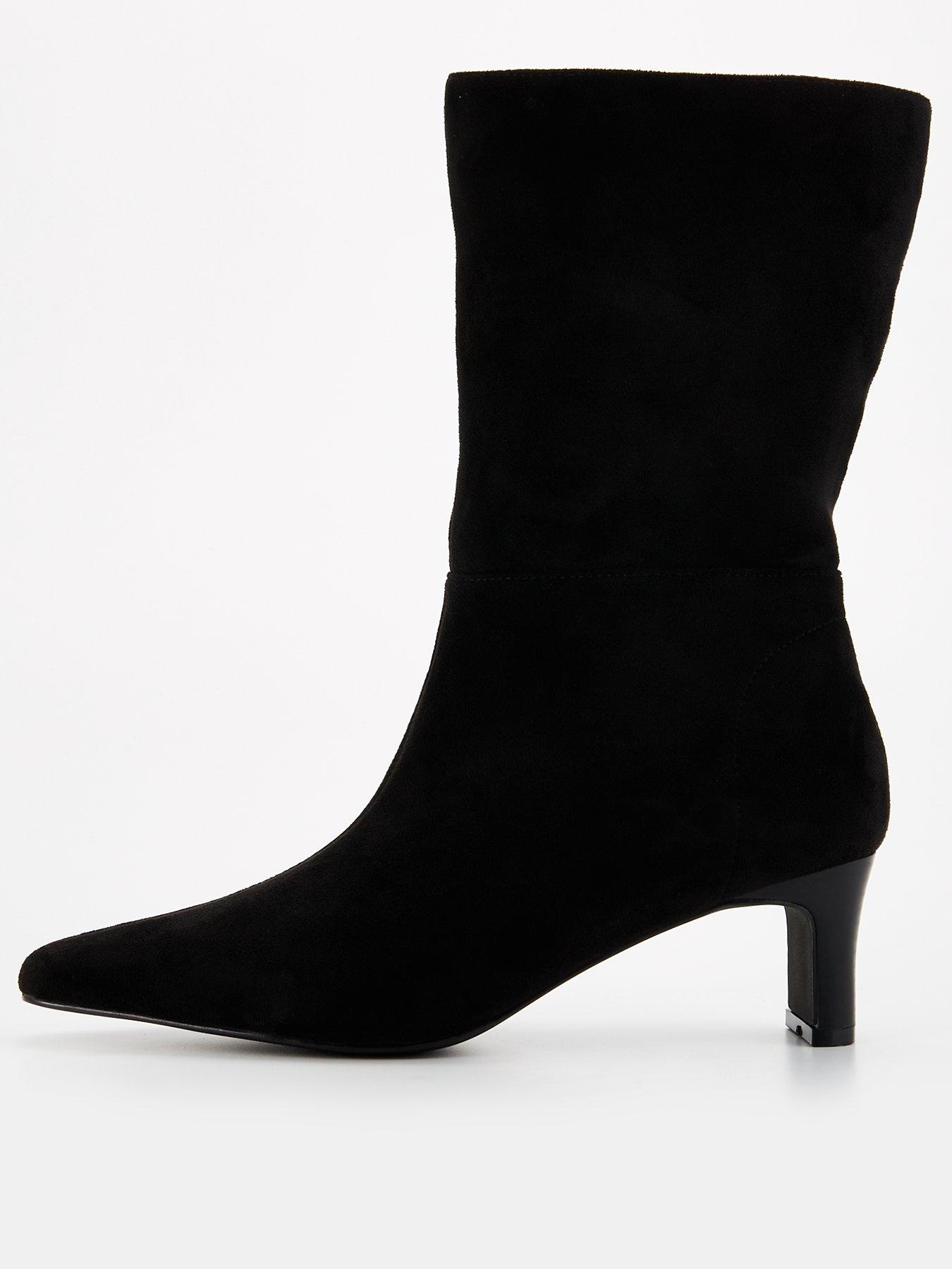 Image of V by Very Chiselled Toe Straight Leg Calf Boot - Black