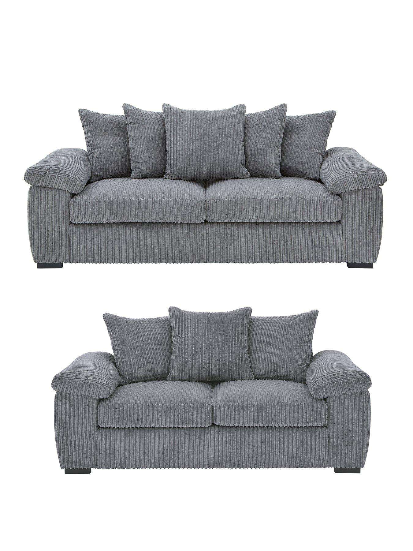 Image 1 of 5 of Very Home Amalfi Scatter Back&nbsp;3 + 2 Seater Fabric Sofa (Buy &amp; SAVE!) - Charcoal - FSC&reg; Certified