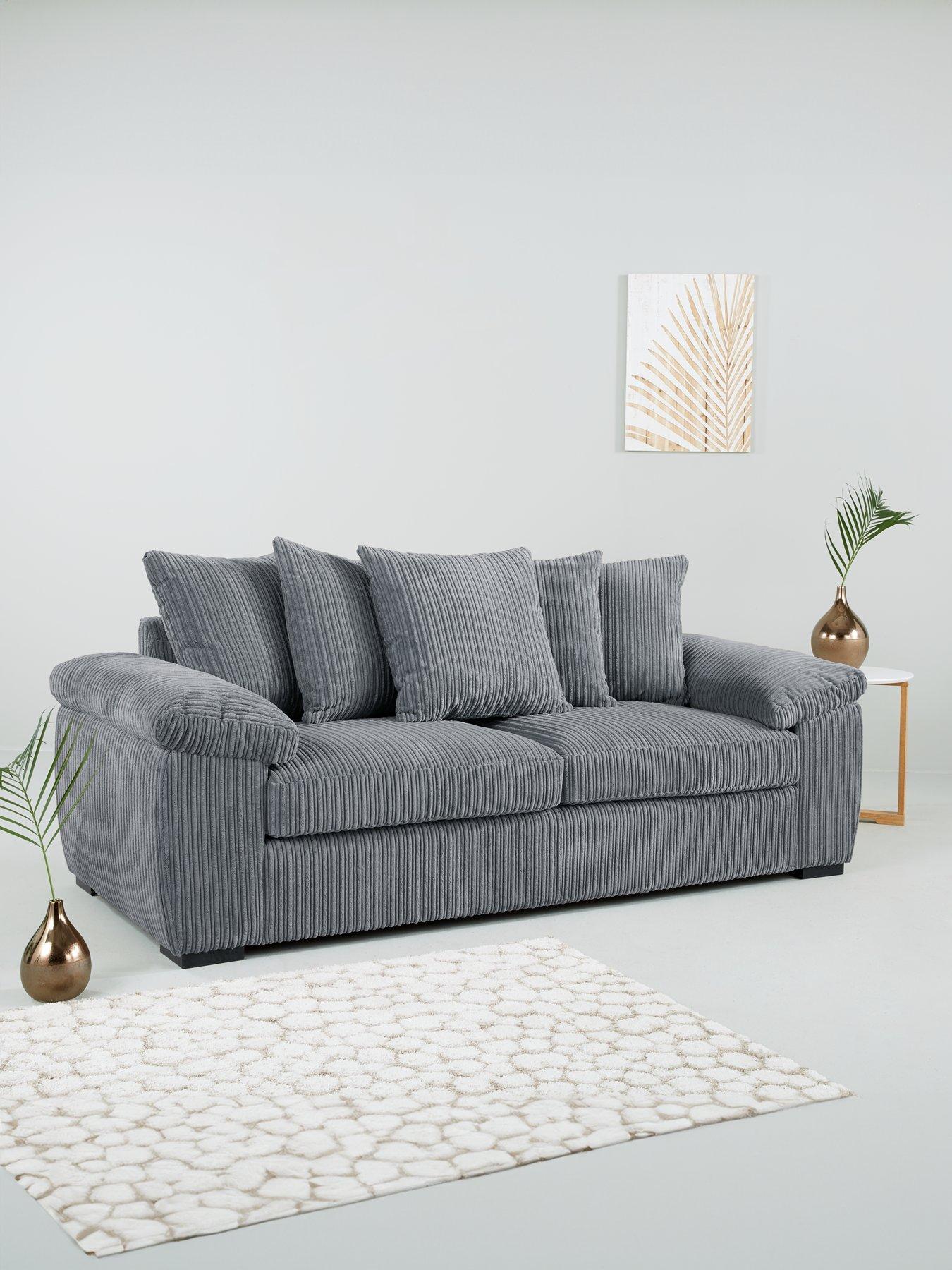 Image 4 of 5 of Very Home Amalfi Scatter Back&nbsp;3 + 2 Seater Fabric Sofa (Buy &amp; SAVE!) - Charcoal - FSC&reg; Certified