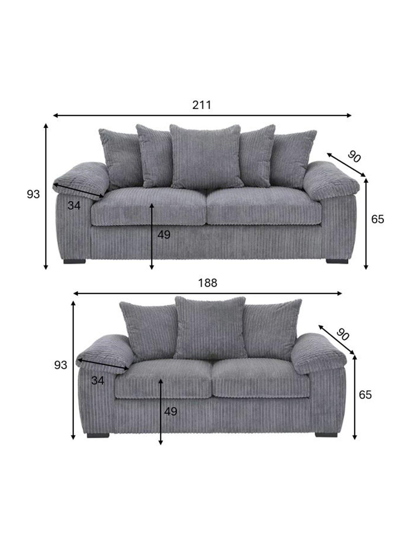 Image 6 of 7 of The Very Collection Amalfi Scatter Back&nbsp;3 + 2 Seater Fabric Sofa (Buy &amp; SAVE!) - Charcoal - FSC&reg; Certified