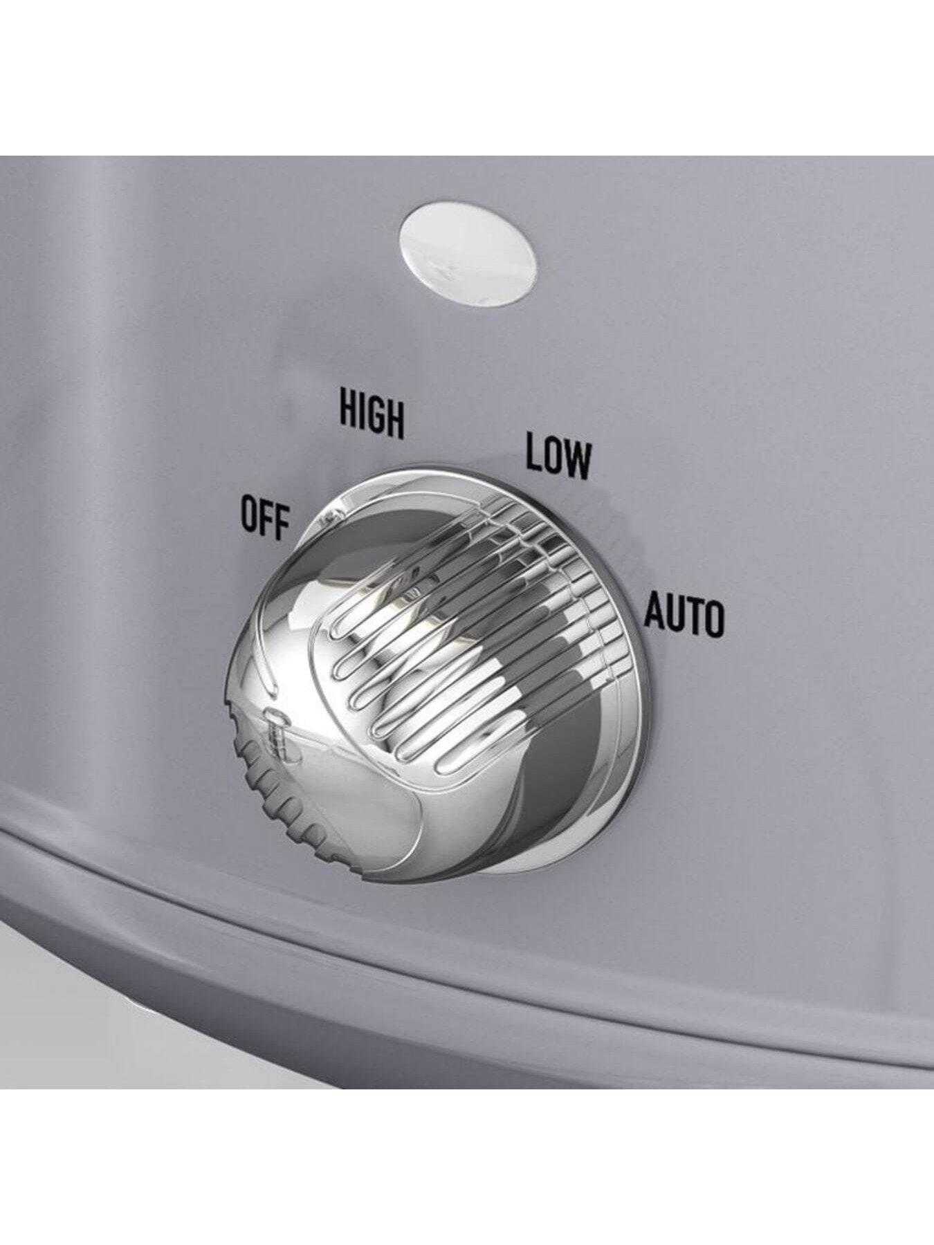 Image 2 of 5 of Swan SF17021GRN Retro Slow Cooker with 3 Temperature Settings, Keep Warm Function, 3.5L, 200W, Grey