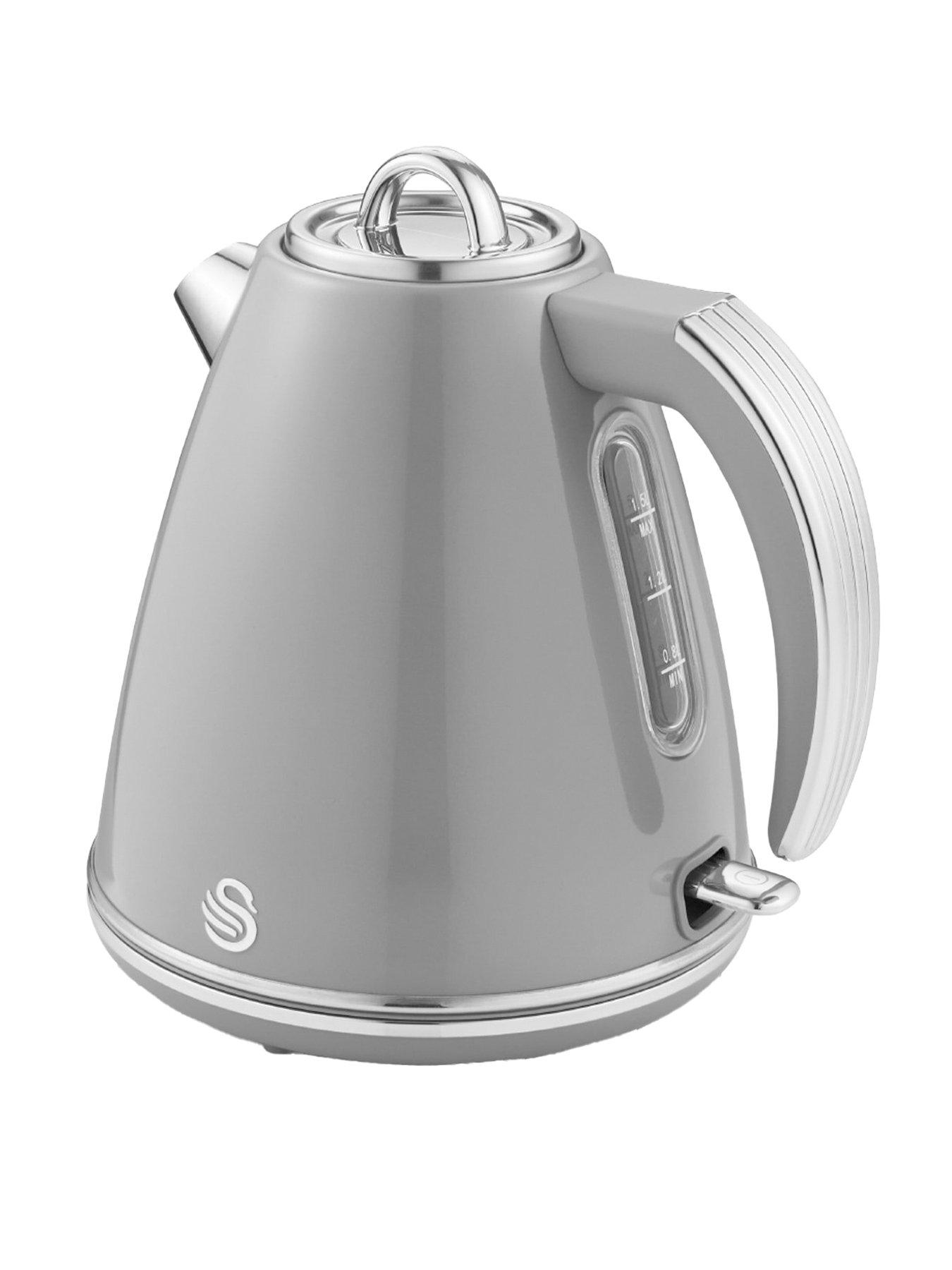 undefined SK19020GRN Retro Jug Kettle, Fast Boil, Easy Pour, 360 Degree Base, 1.5L, 3000W, Grey