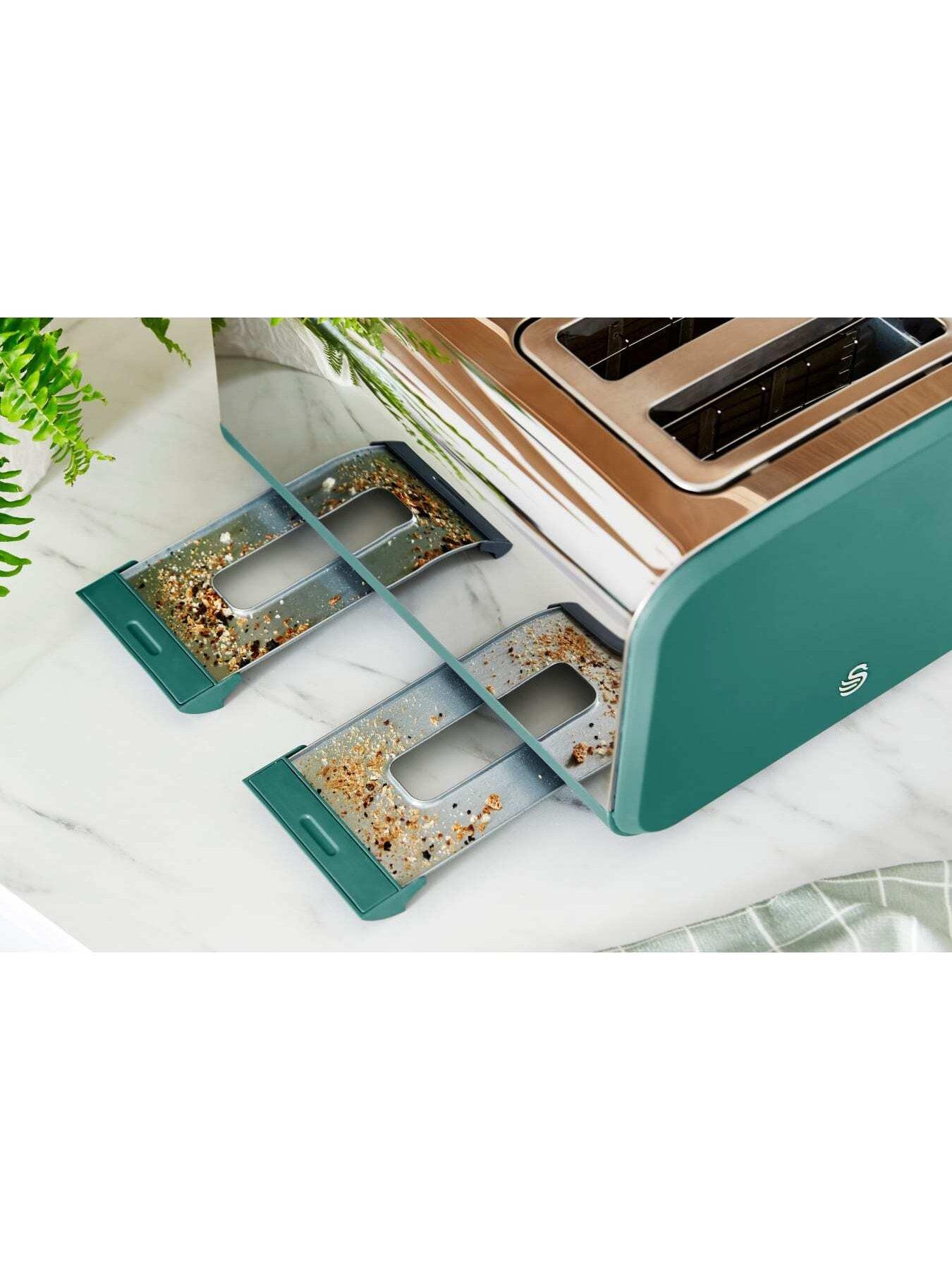 Image 4 of 5 of Swan ST14620GREN Nordic 4-Slice Toaster with Defrost/Reheat/Cancel Functions, Cord Storage, 1500W, Green