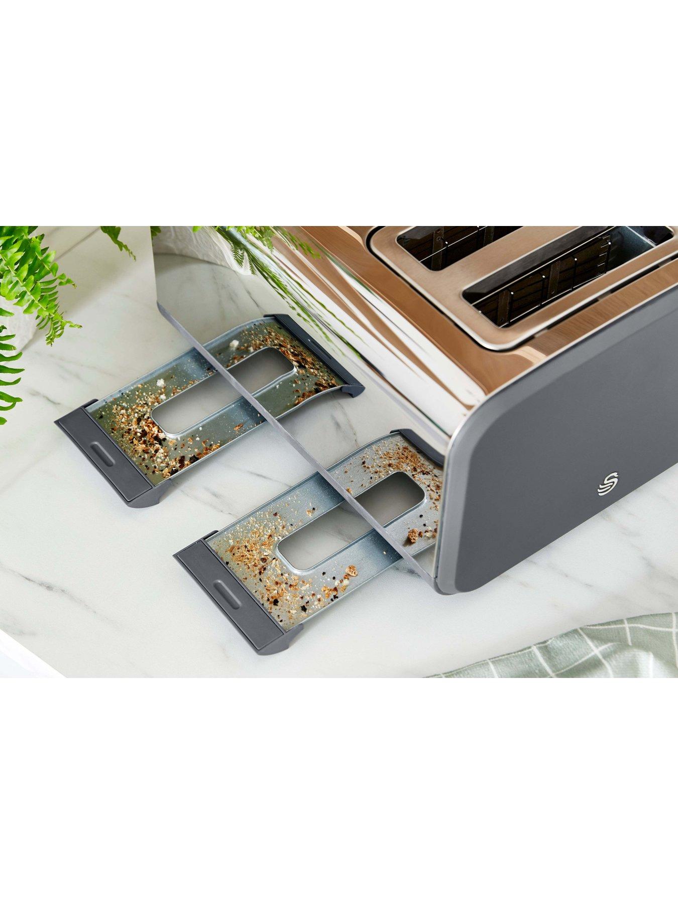 Image 5 of 6 of Swan ST14620GRYN Nordic 4-Slice Toaster with Defrost/Reheat/Cancel Functions, Cord Storage, 1500W, Grey
