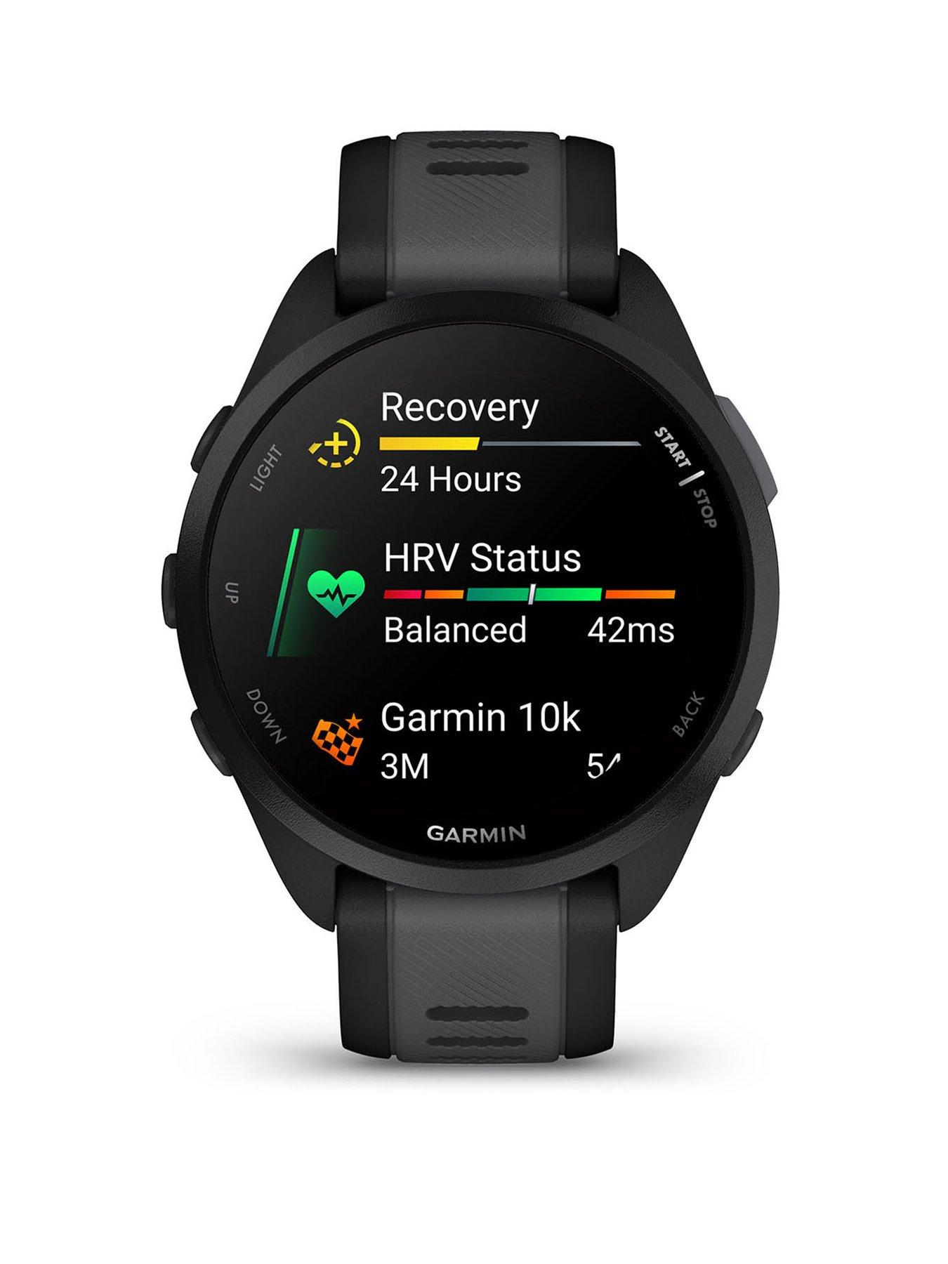 garmin-forerunner-165-gps-running-smartwatch-blackslate-grey-wwstillFront