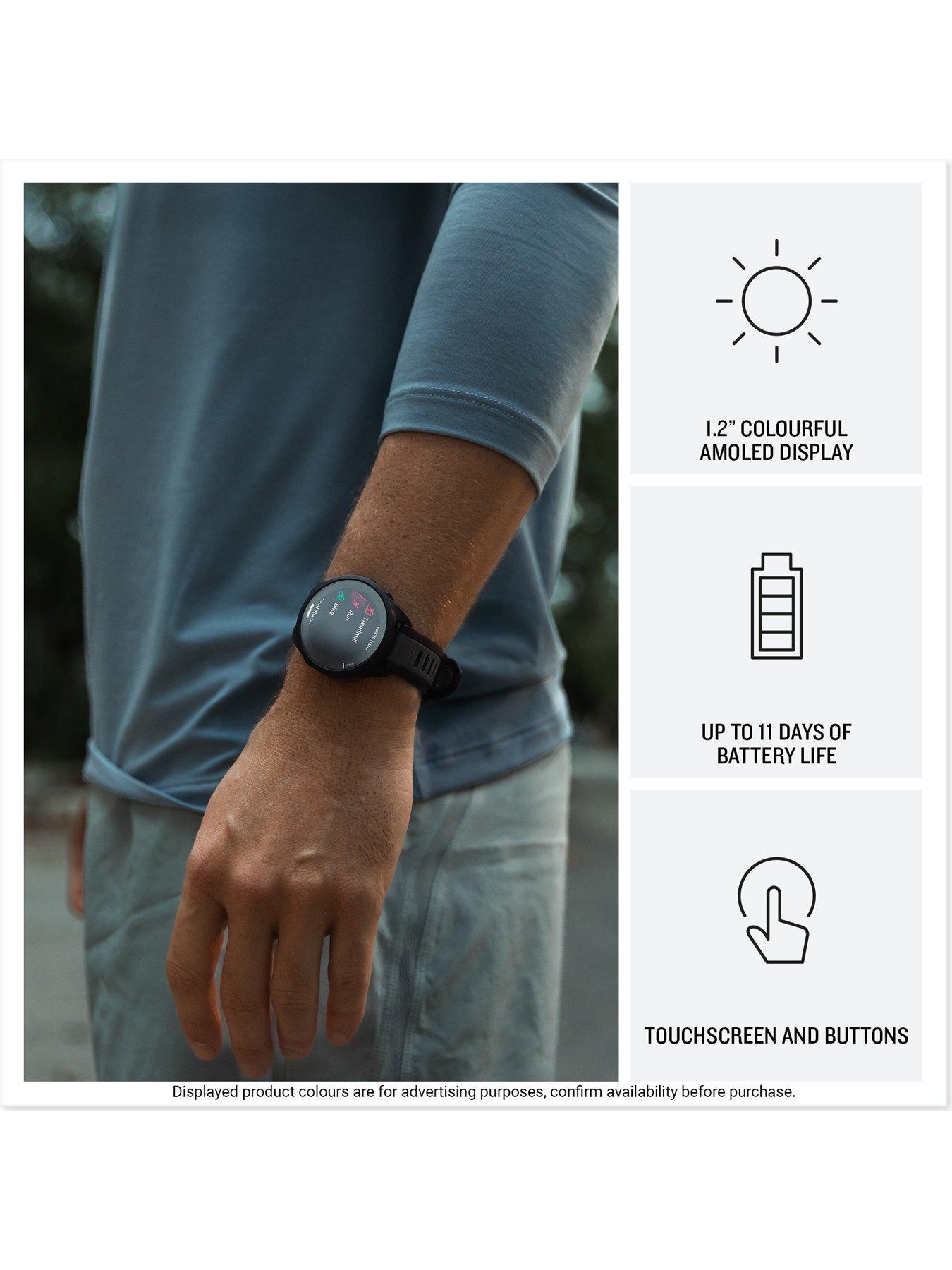 Image 4 of 8 of Garmin Forerunner 165, GPS Running Smartwatch - Black/Slate Grey, WW