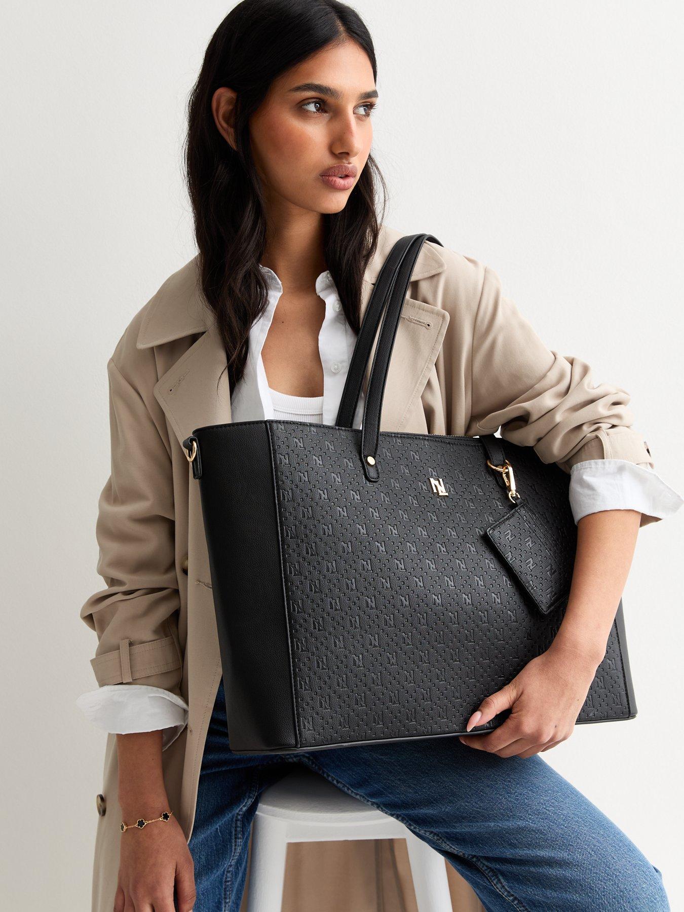 new-look-black-embossed-tote-bag-trio-setstillFront