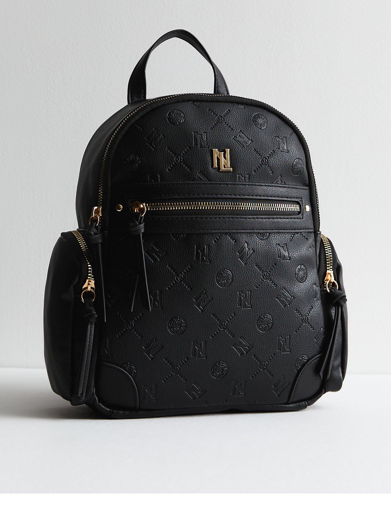 new-look-black-debossed-midi-backpackfront