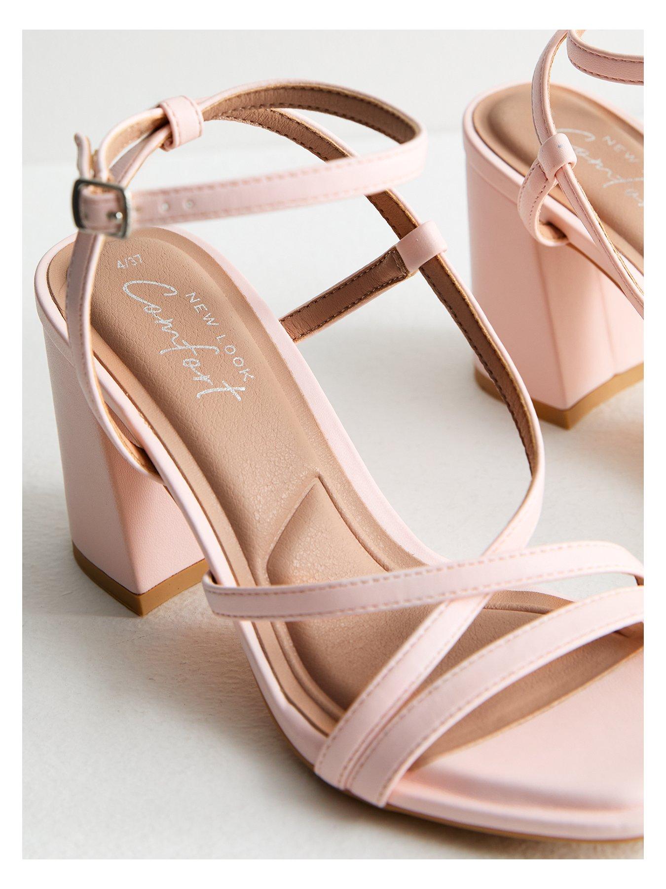 Baby pink block heel sandals best sale