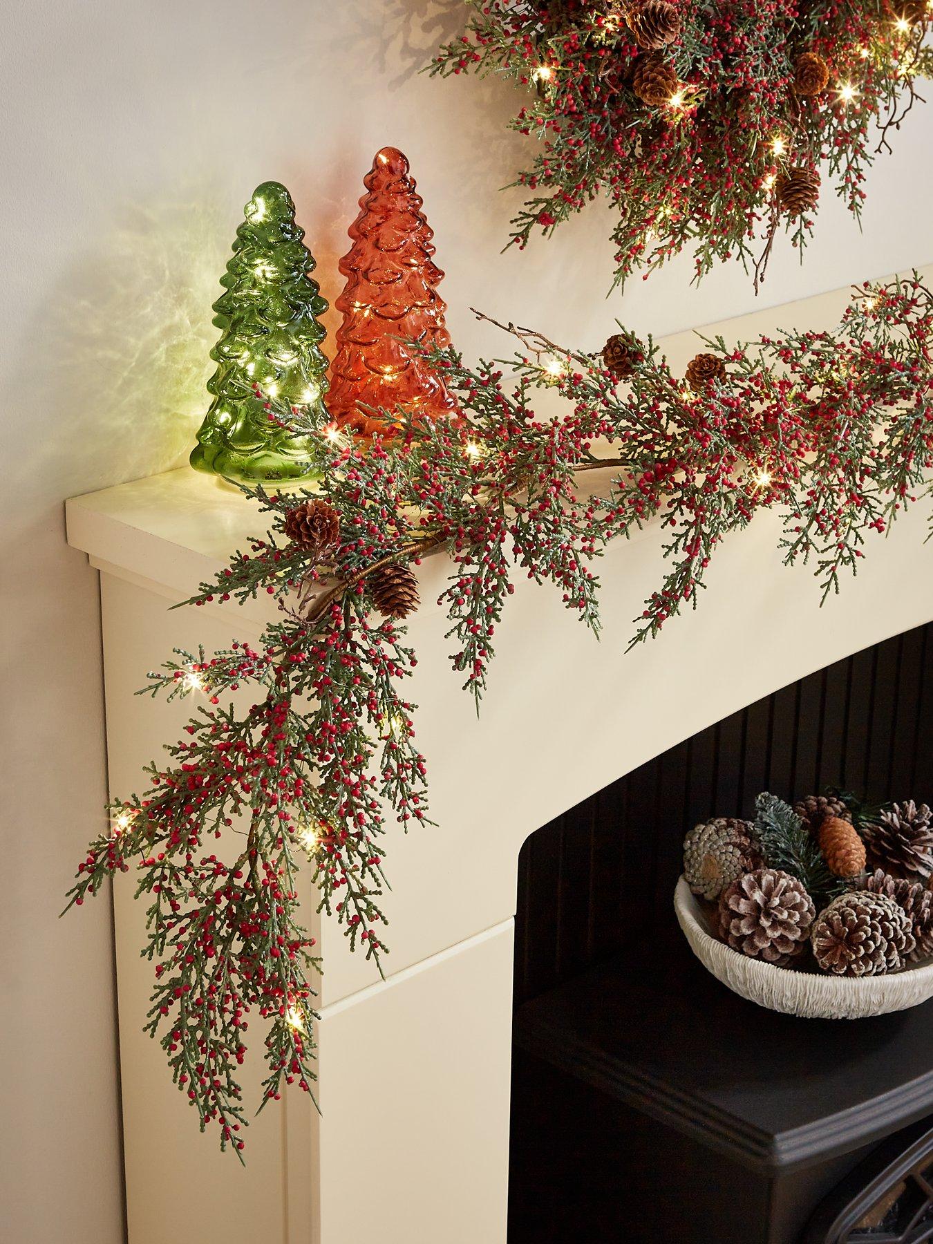 very-home-brooklyn-red-berry-pre-lit-garland-ndash-6ft