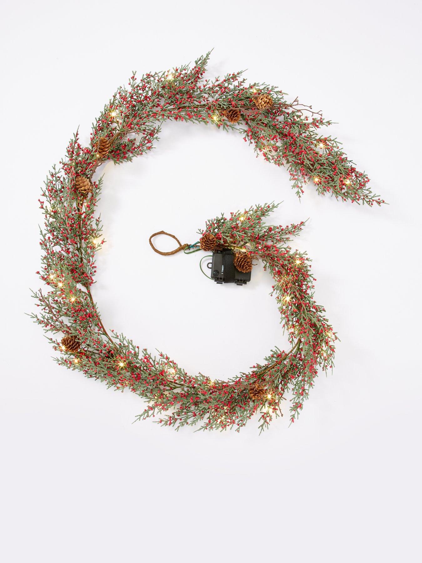 very-home-brooklyn-red-berry-pre-lit-garland-ndash-6ftstillFront