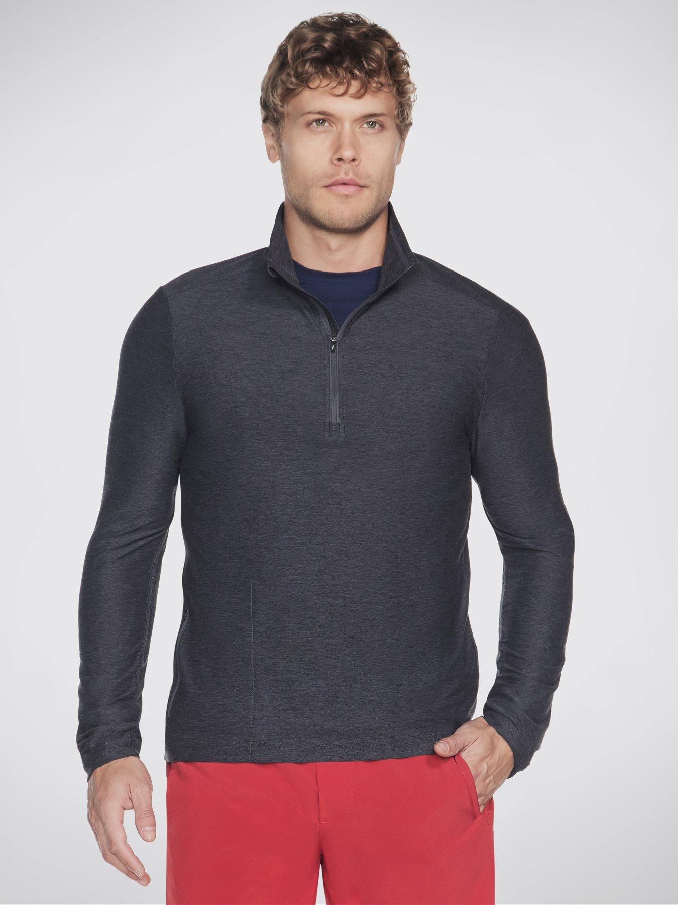 skechers-godri-all-day-14-zip-sweat-blackfront