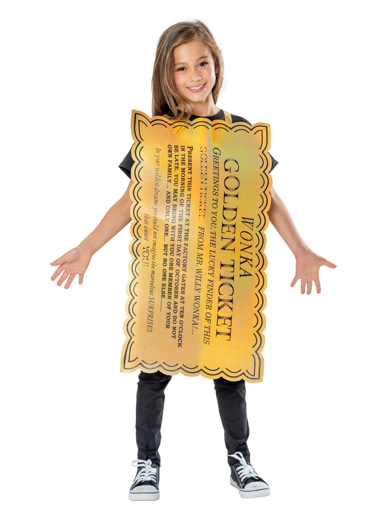 Image of Willy Wonka Golden Ticket Costume