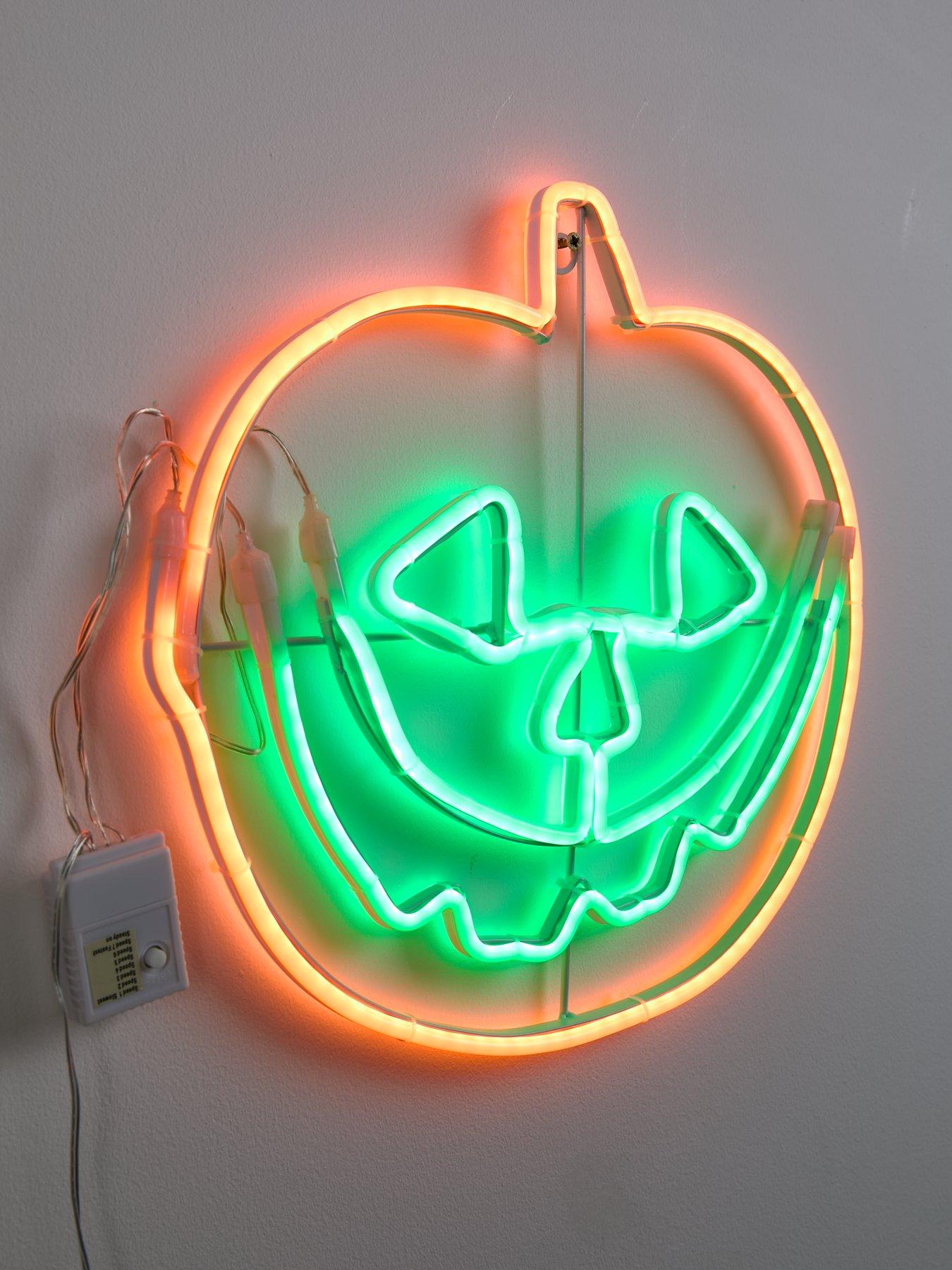 very-home-neon-pumpkin-face-indooroutdoornbsphalloween-decorationoutfit