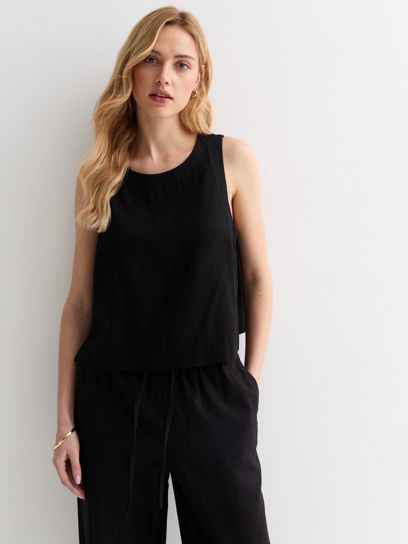 new-look-black-linen-blend-vest-top